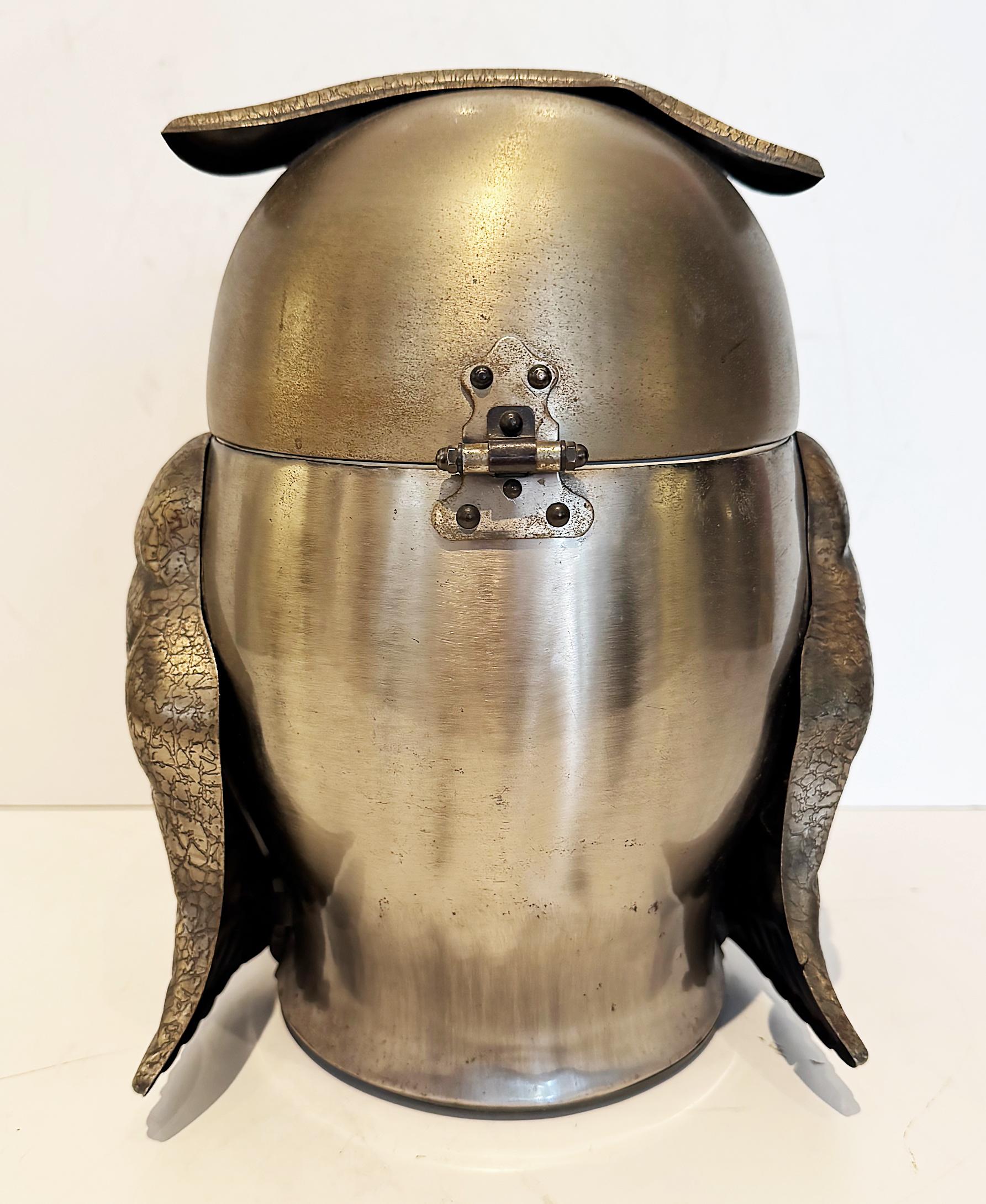 Pewtertone Olde Tankardware 西洋兜型アイスバケット 1960s Seymour Mann Pewtertone Olde Tankardware Owl Ice