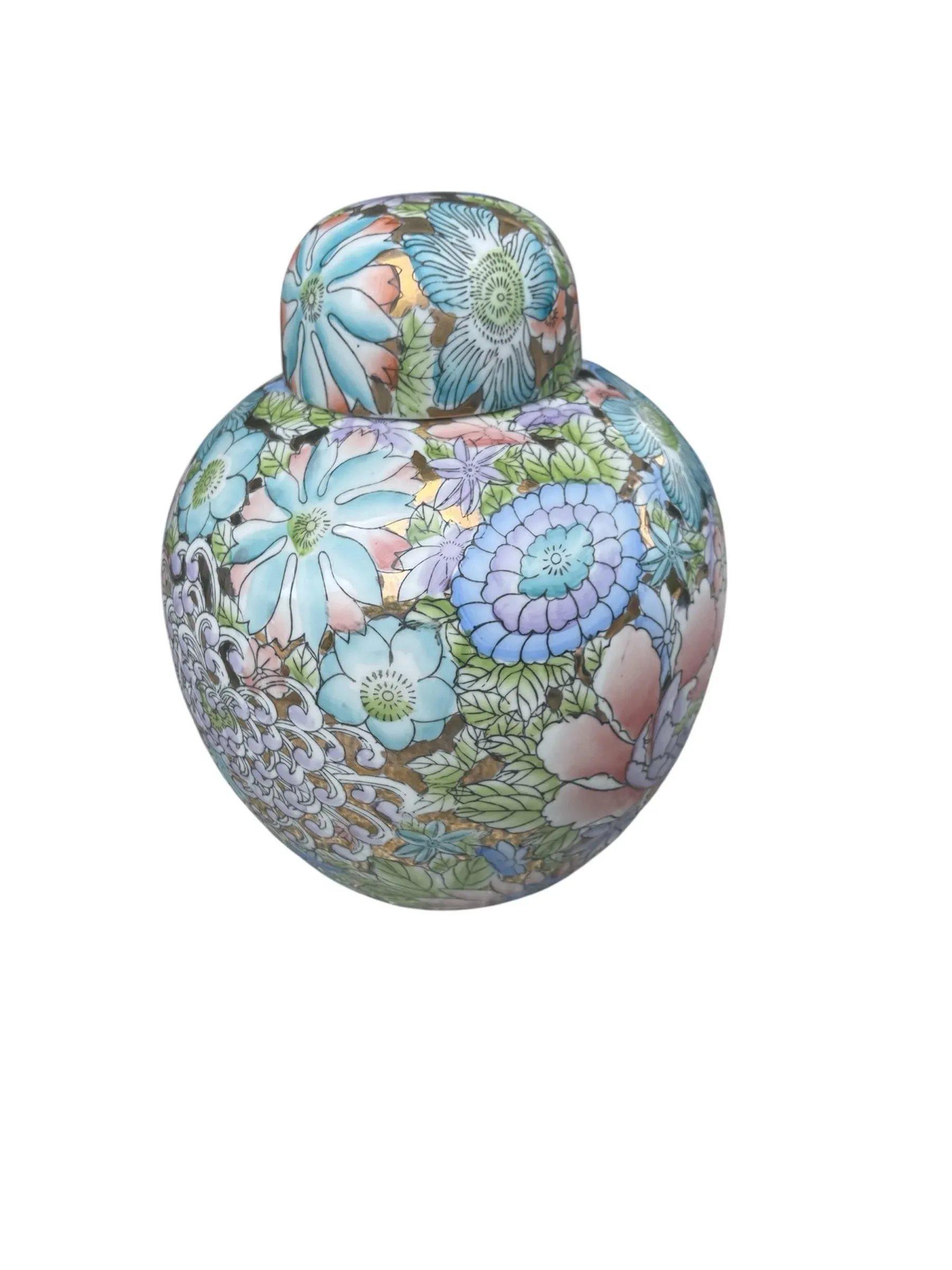 Vintage Chinese Famille Rose 1000 Flowers Ginger Jar | Chairish