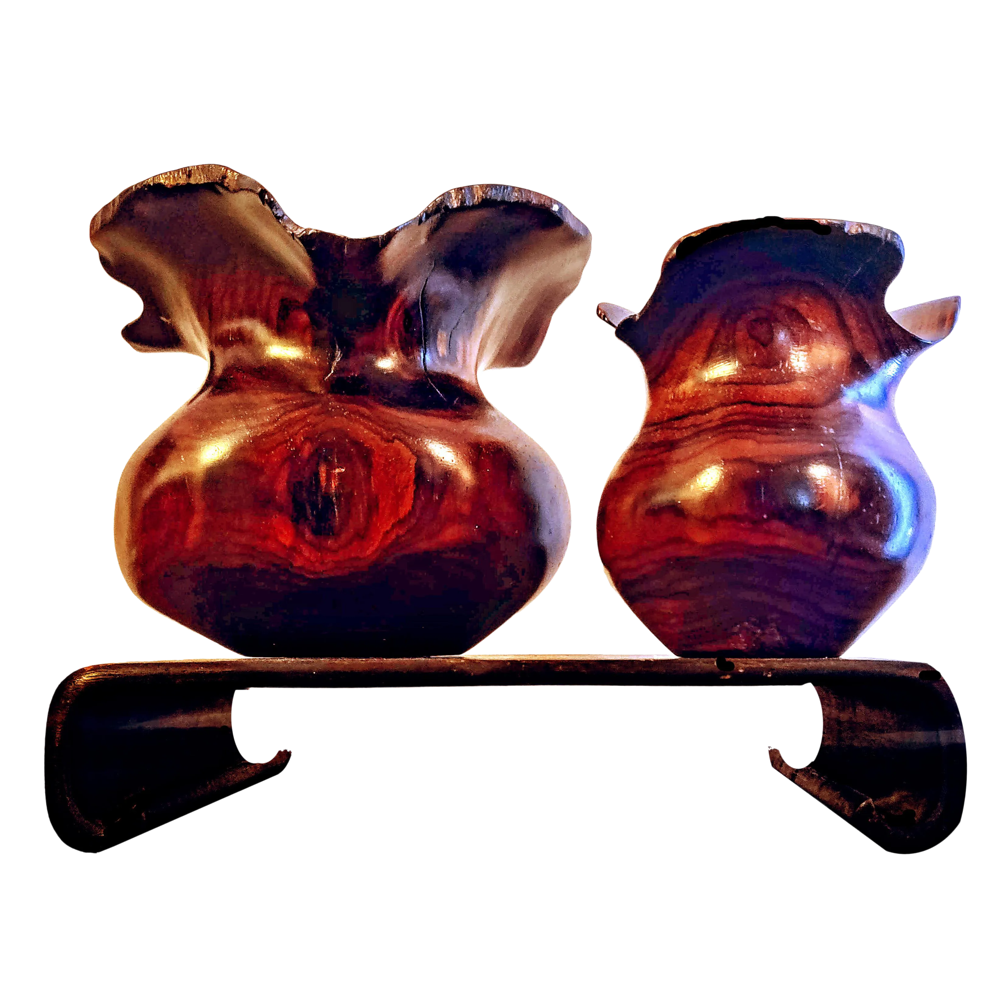 1950s Vintage Arturo Solano Turned Wood Live Edge Rimmed Artisanal Bowls on  Wood Stand- 3 Pieces | Chairish