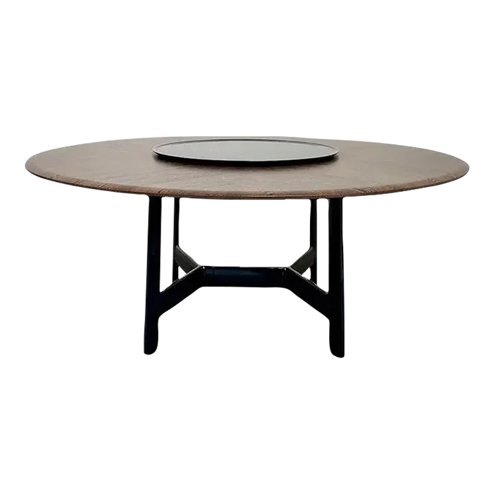 B & B Italia Alex Dining Table With Rotating Marble Tray | Chairish