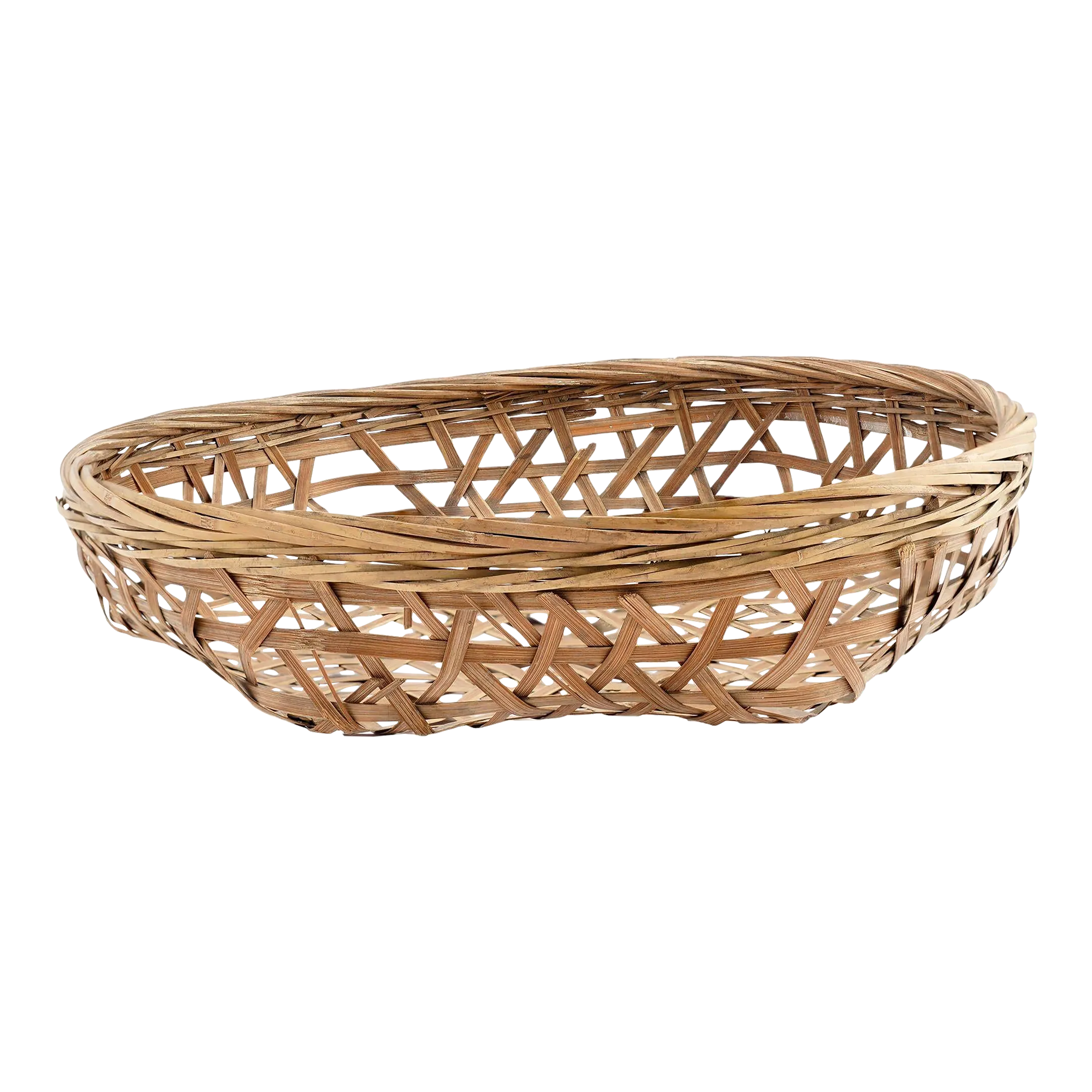 Japanese Woven Split Bamboo Fish Basket, 1900-50 | Chairish