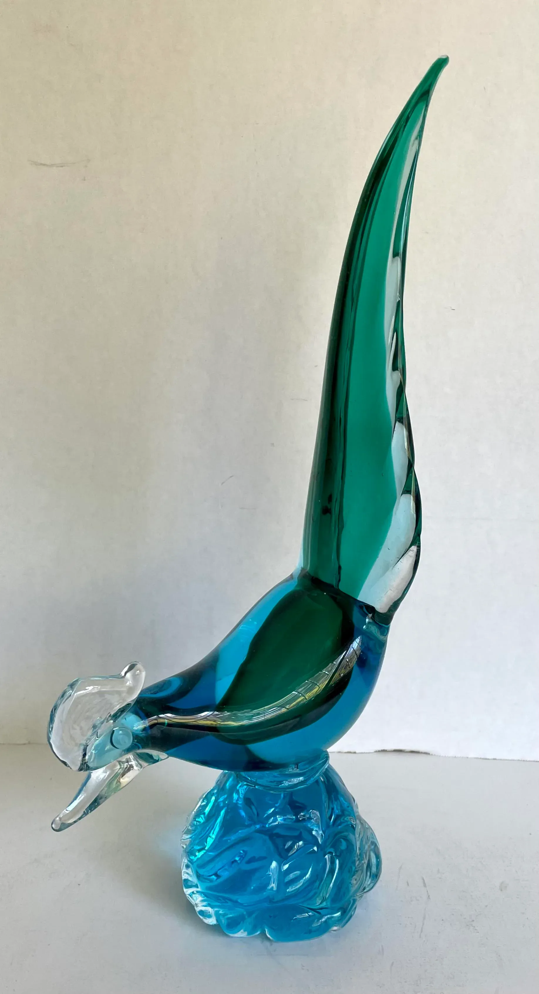 Mid-Century Murano Glass Pheasant Sculpture | Chairish