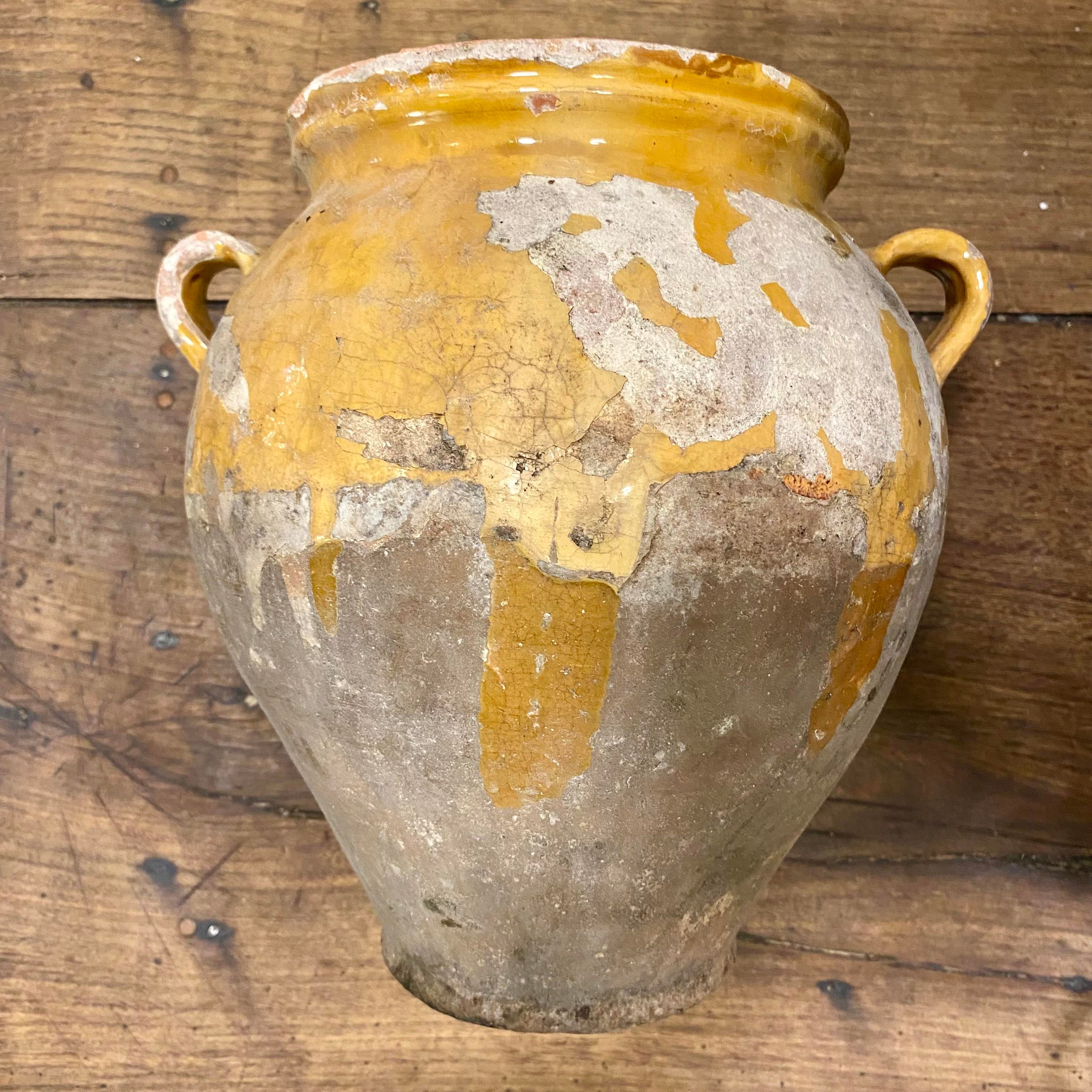 Antique French Mustard Glazed Confit Pot, 1890s