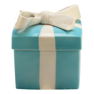 Mid 20th Century Tiffany & Co Iconic Blue Ceramic Gift Box | Chairish