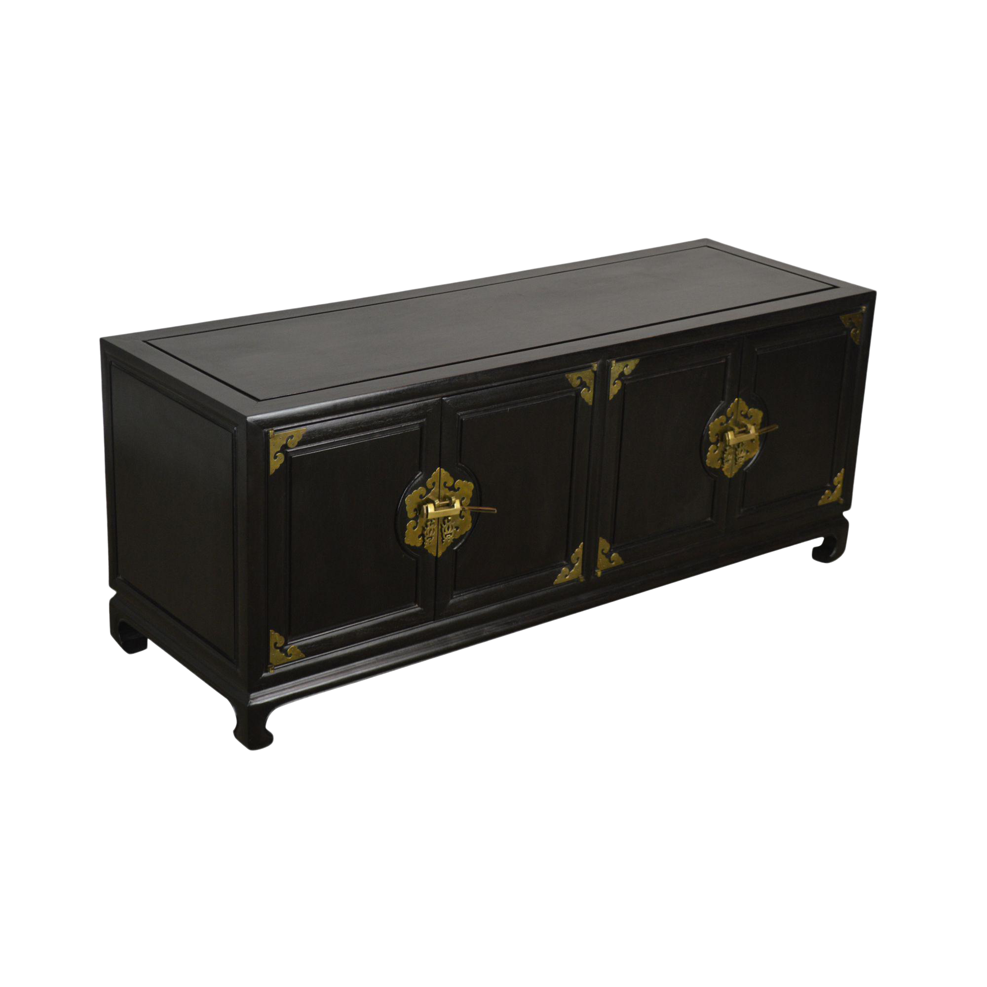 Royal Cathay Trading Co Vintage Black Painted Asian Low Console