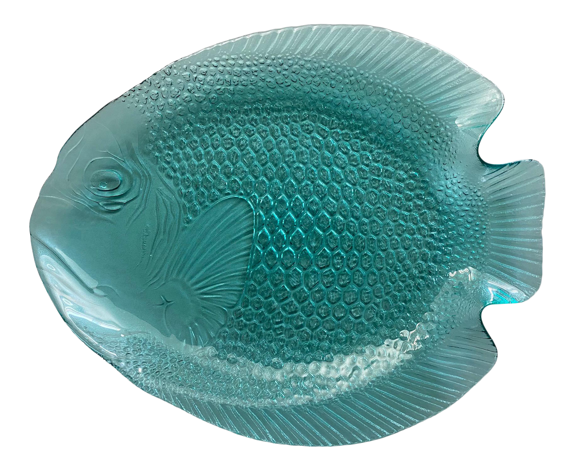 Vintage Large French Arcoroc Blue Fish Platter Chairish