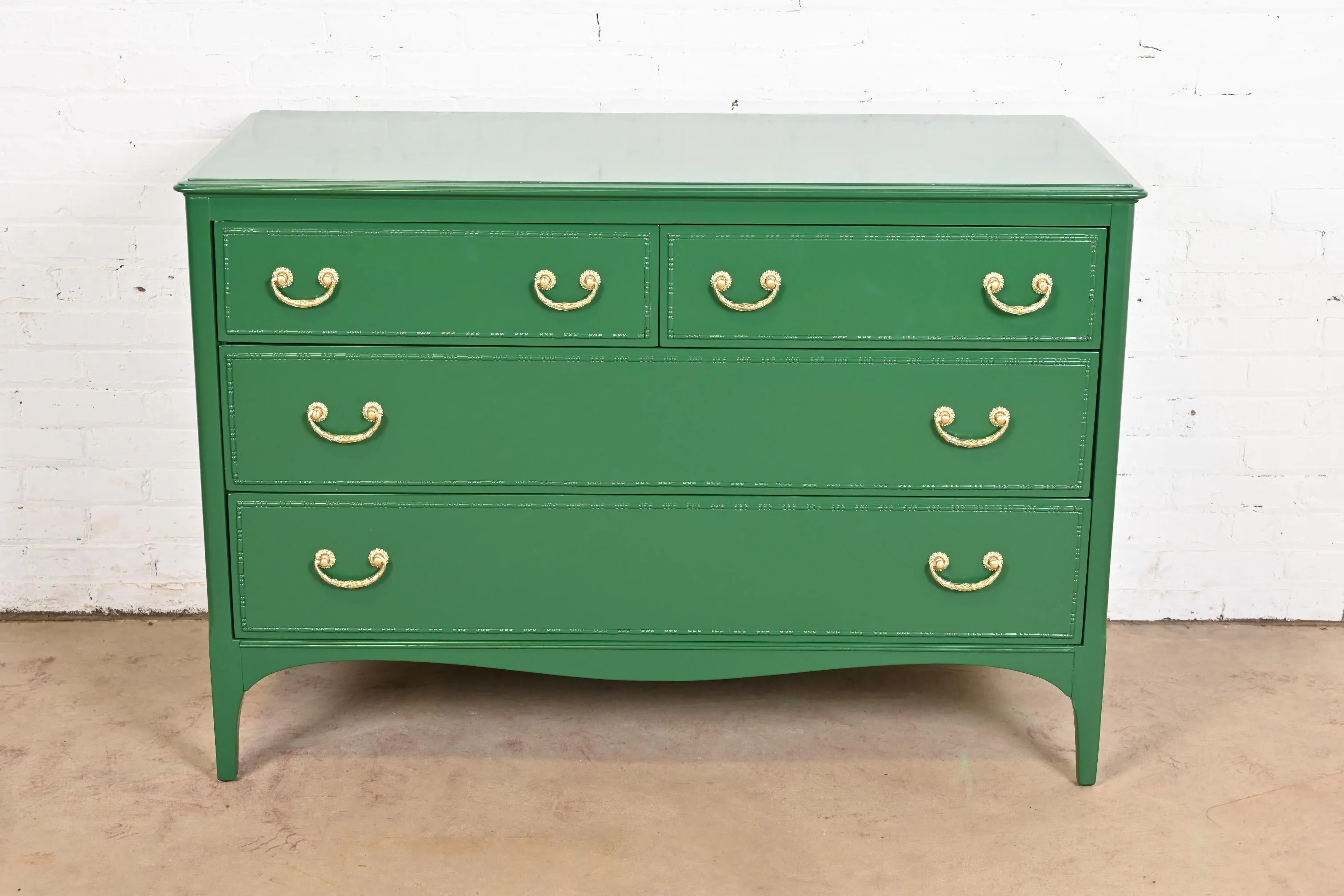 Widdicomb Antique French Regency Louis XVI Green Lacquered Dresser Chest,  Newly Refinished | Chairish