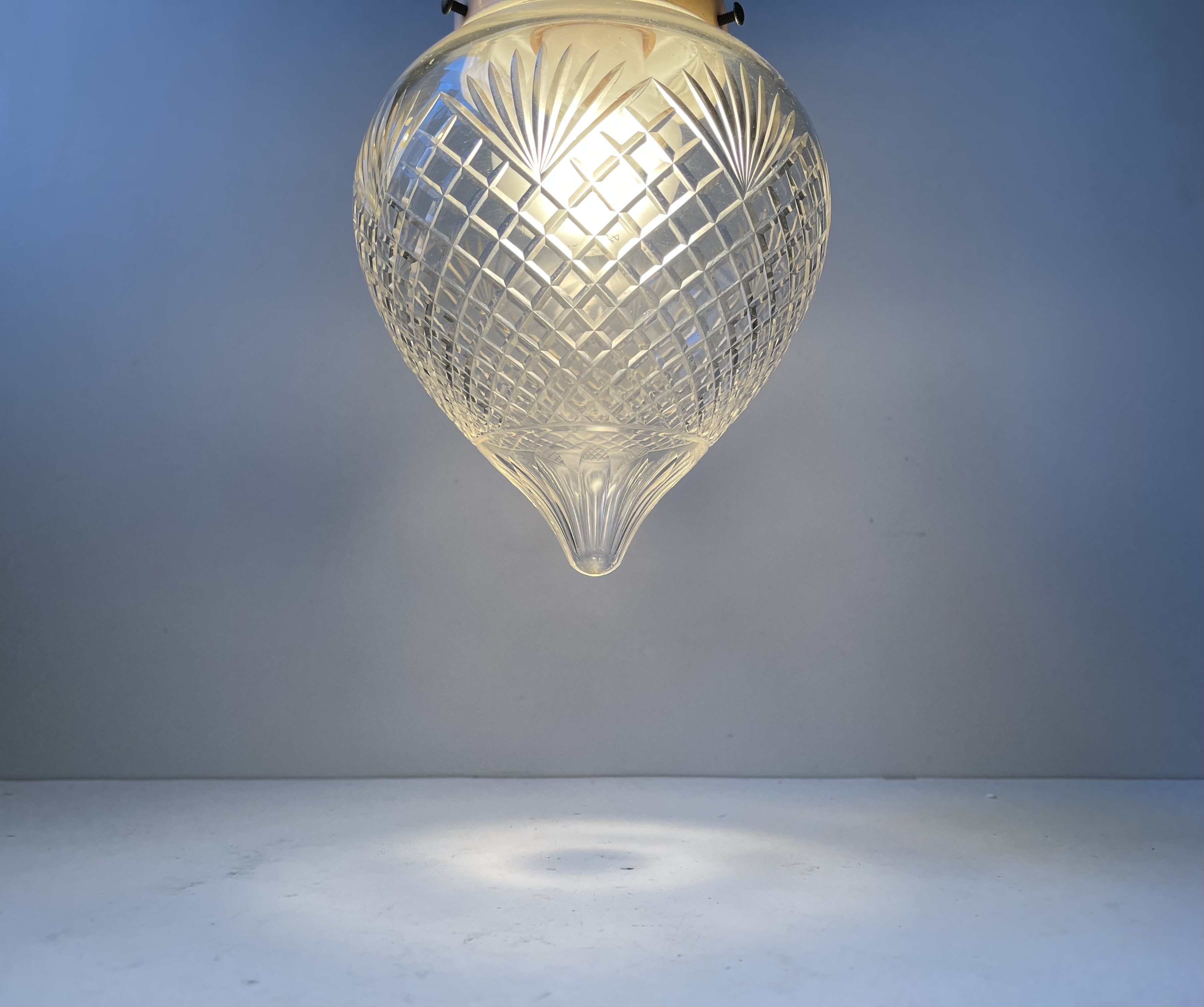 Art Nouveau Jugend Crystal Hallway Pendant Lamp, 1920s