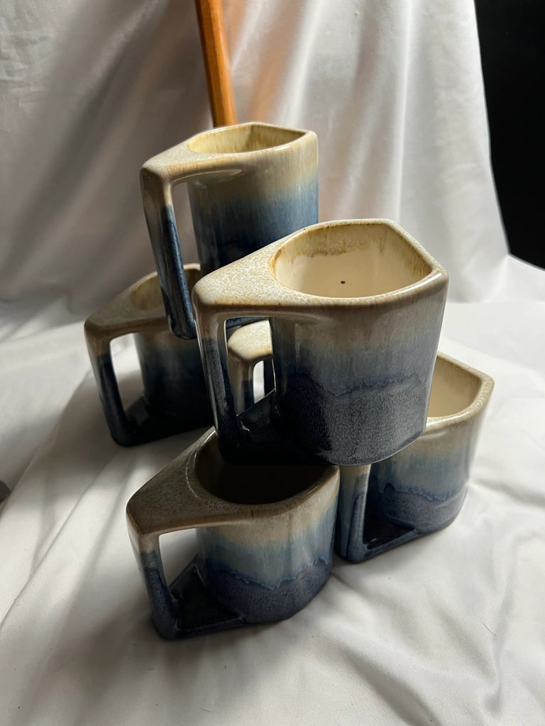 Lot De 6 Tasses à Café Vintage Rodolfo Padilla 8 Oz Avec Support - Occasion