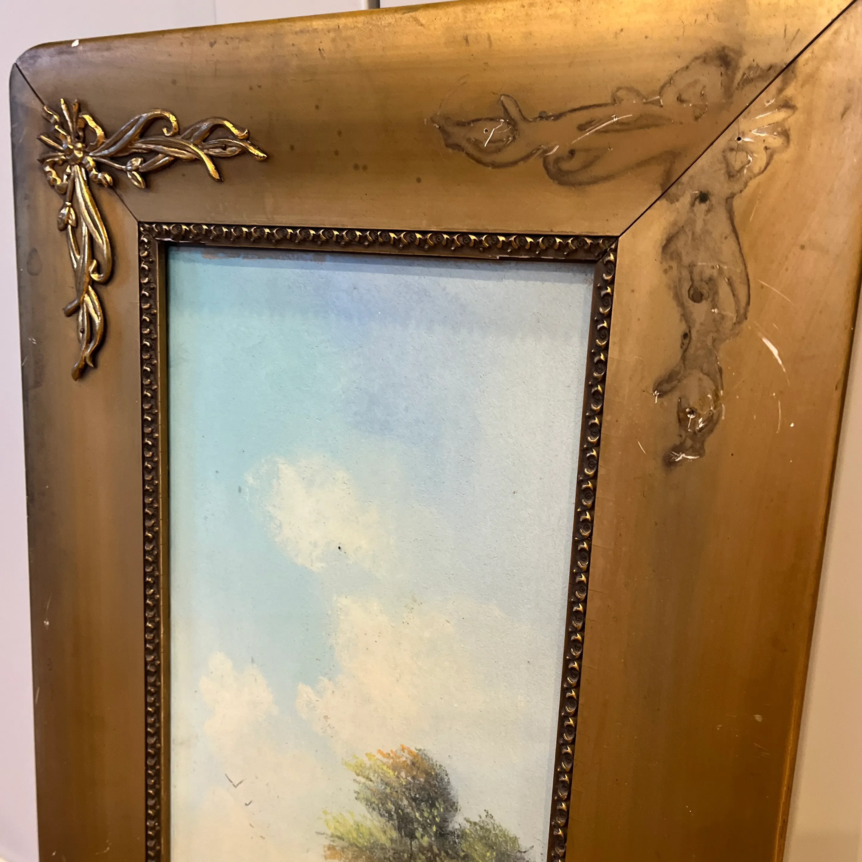 Charcoal Pastel Landscape Drawing Painting