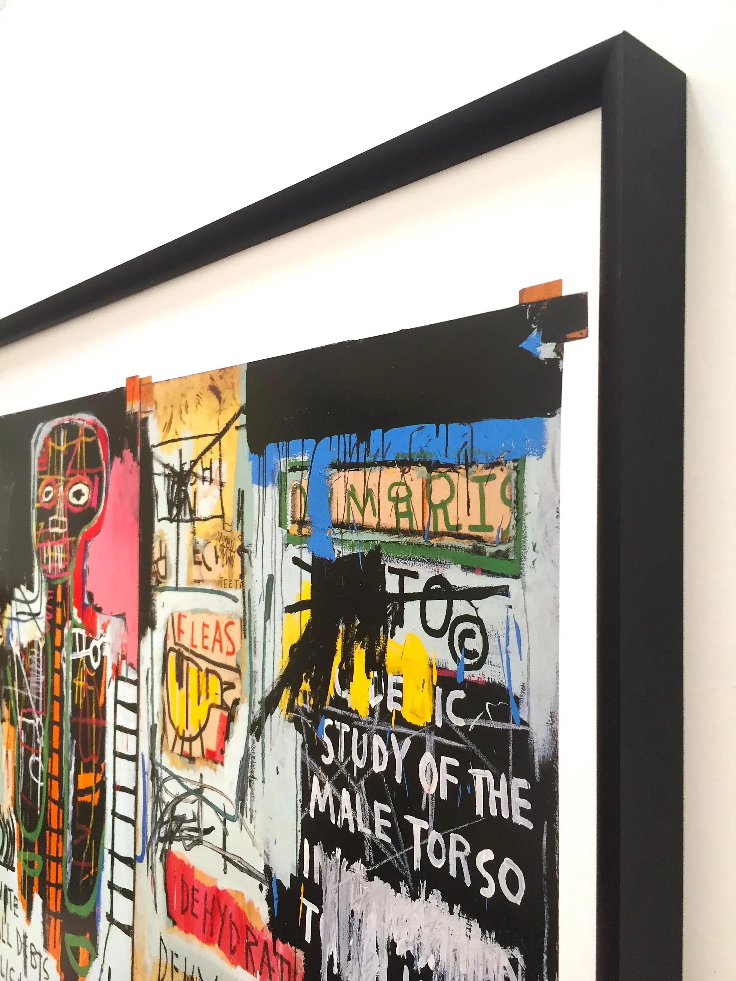 Jean Michel Basquiat Estate Vintage 1999 Lithograph Print Large Framed Tony Shafrazi Gallery Poster \