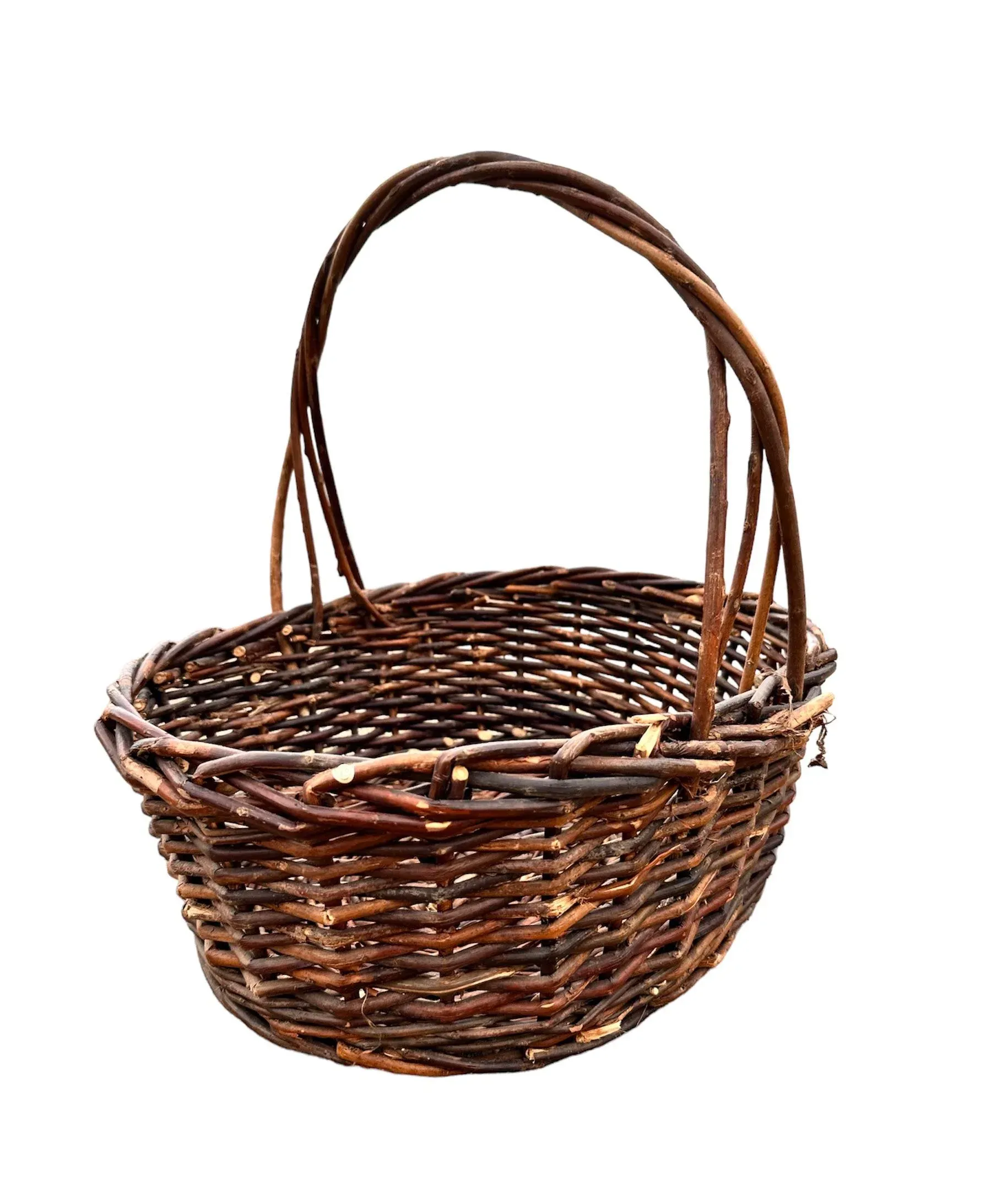 1970s Dark Willow Gathering Basket | Chairish