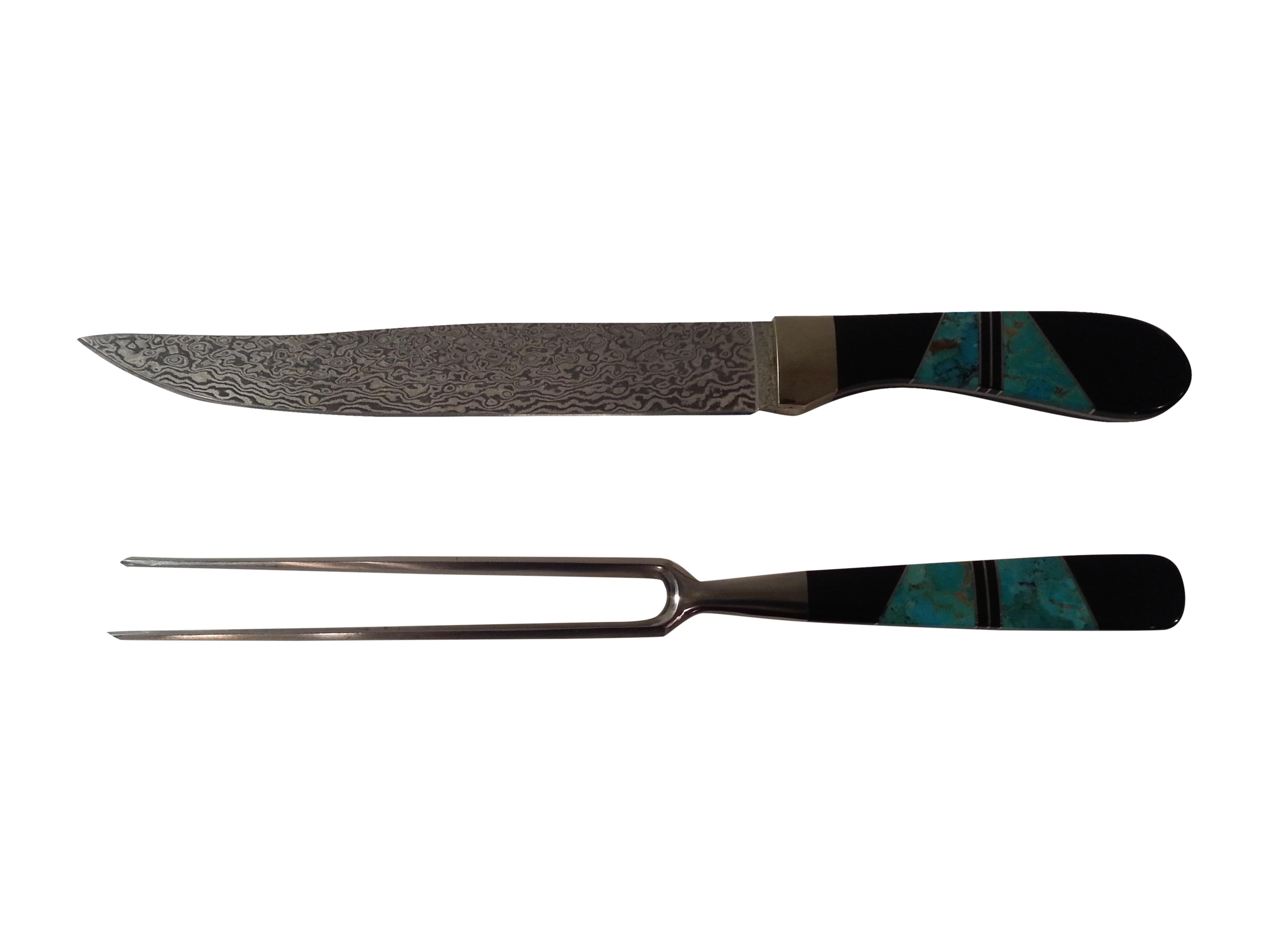 Hand Made Knife and Fork Carving Set Chairish