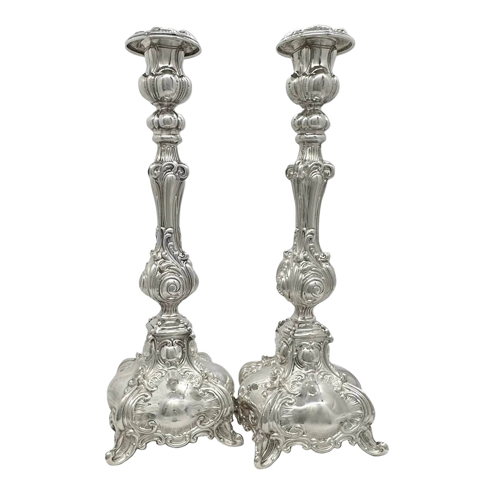 Mid 20th Century Hazorfim Ben Yehuda XL Sterling Candlesticks From