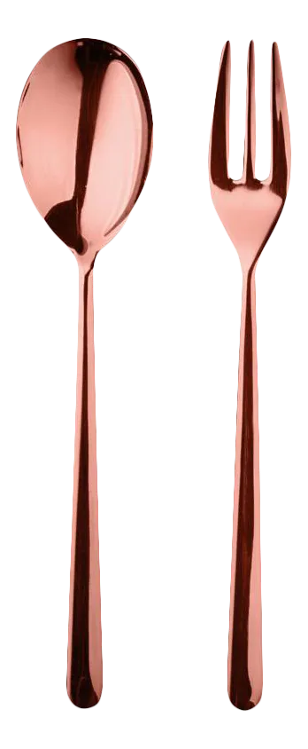 Mepra Linea 2-Piece Serving Set (fork & Spoon), Ice Champagne