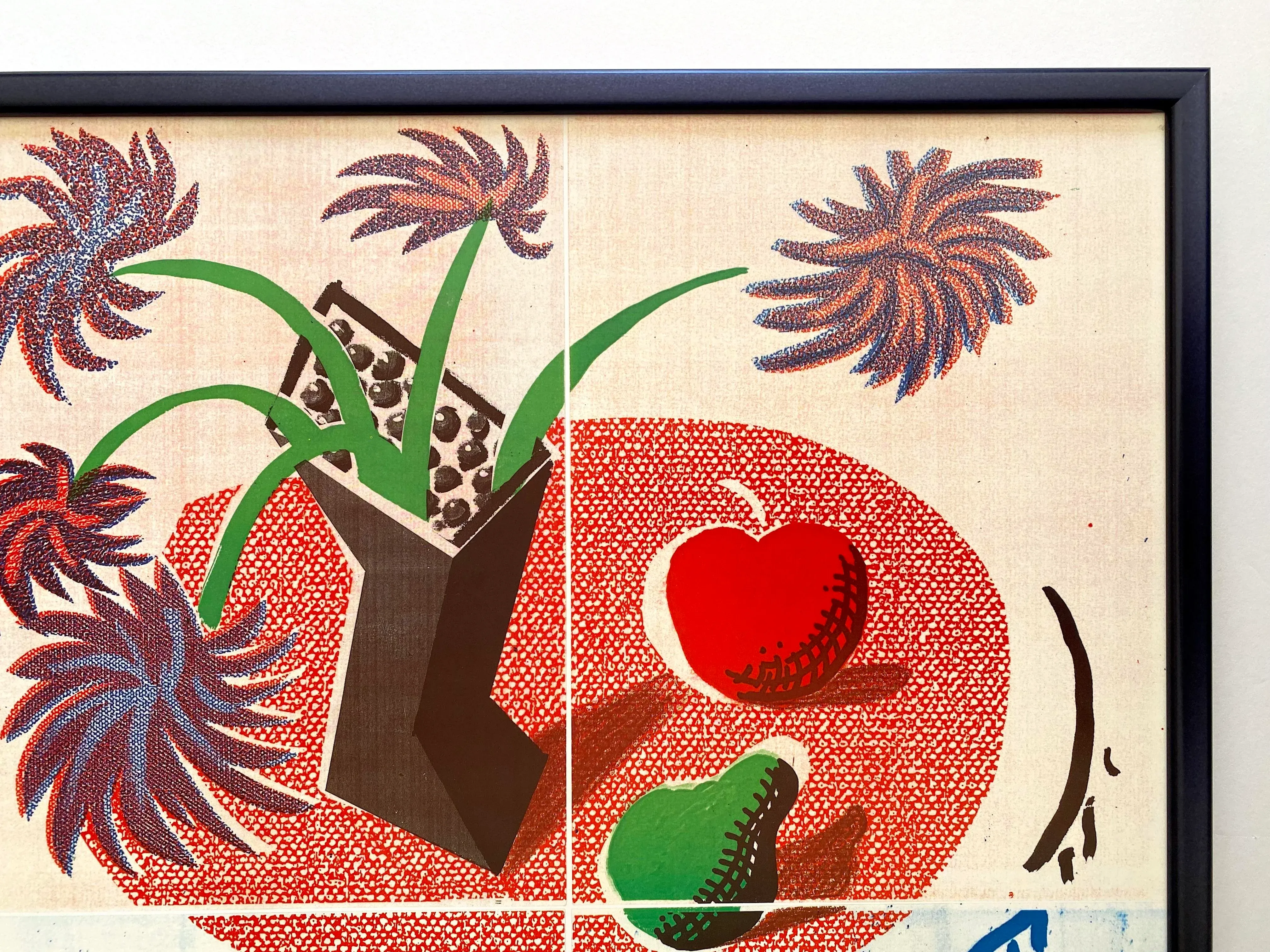 David Hockney Vintage 1988 Lithograph Print Framed Pop Art