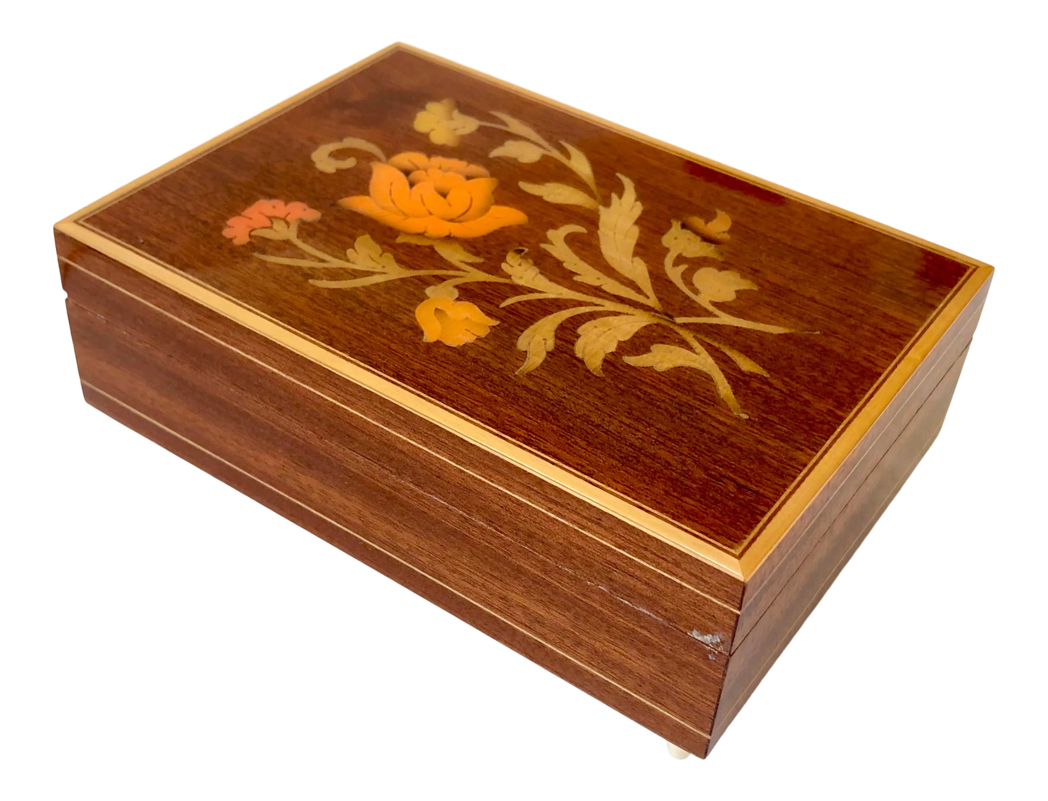 REUGE メカニカルミュージックボックス 花のインレイ REUGE メカニカル