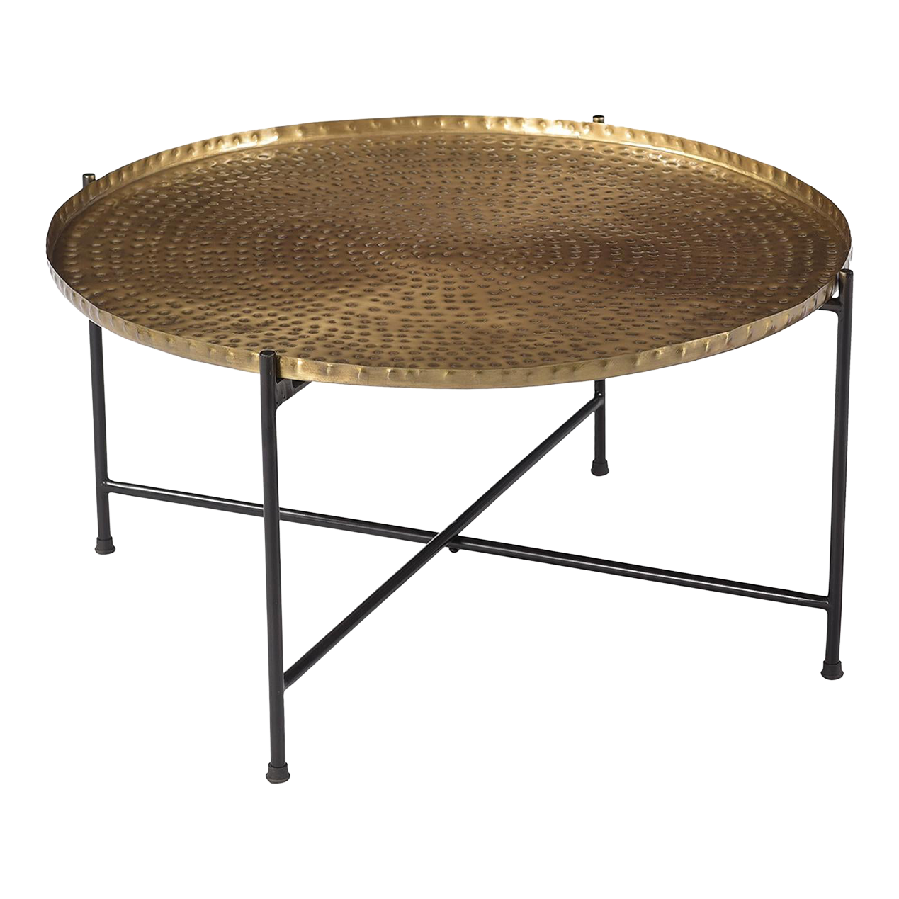 Hammered Brass Round Tray Coffee Table Chairish