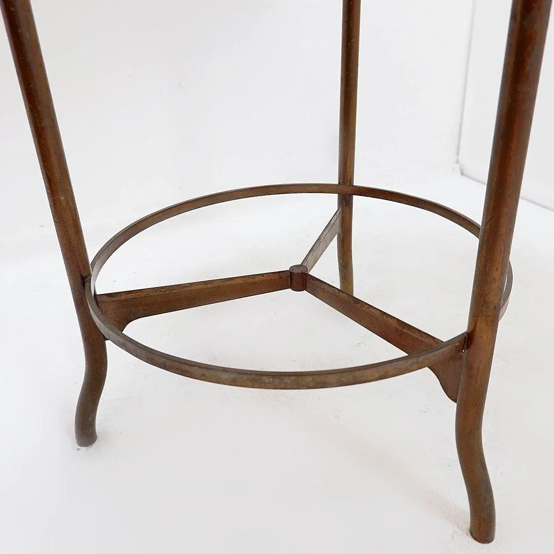 Pedestal Table in Metal with Portoro Marble Top, 1970s