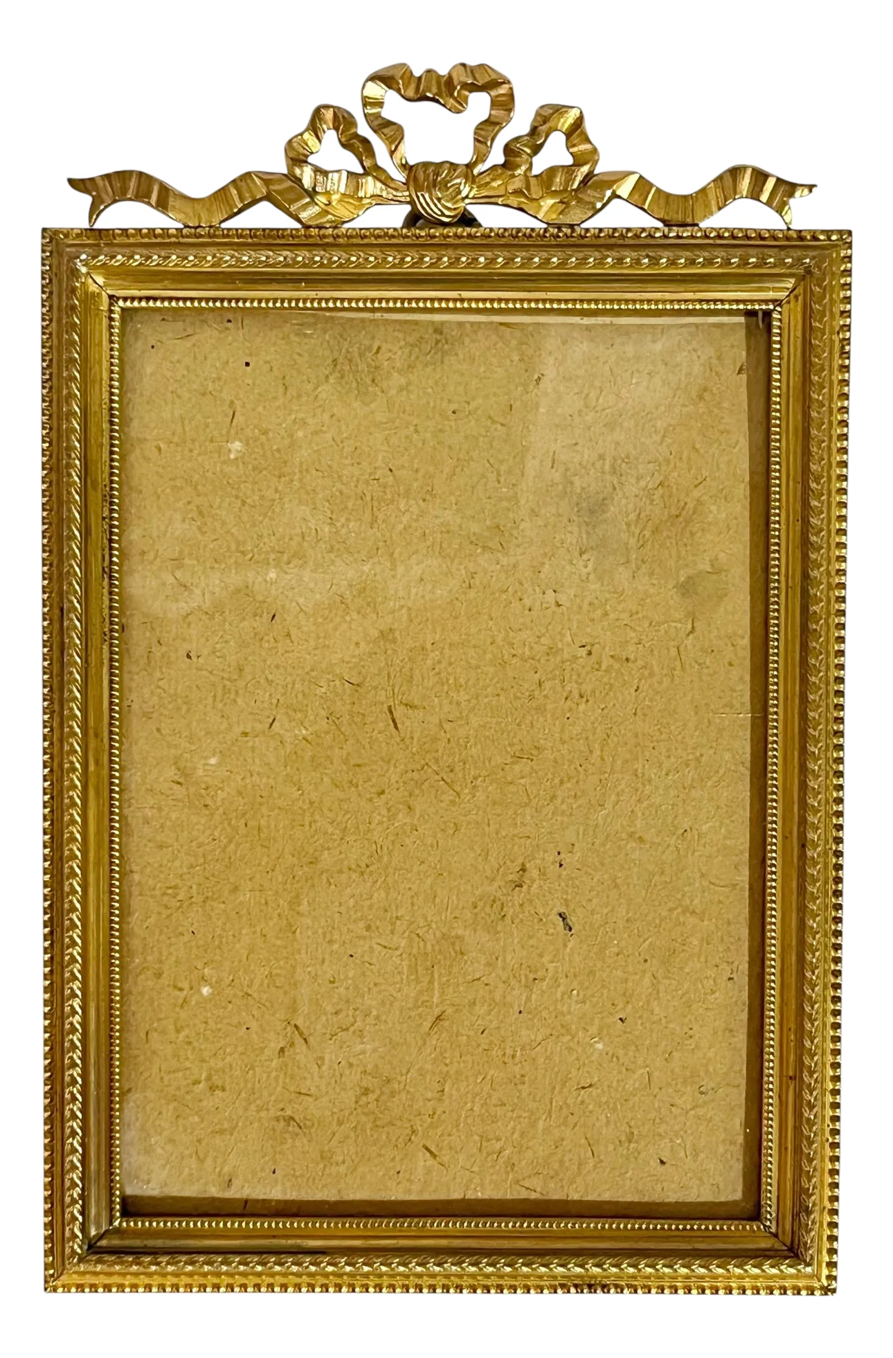 Antique Louis XVI Style Gilt Bronze Ribbon Frame | Chairish