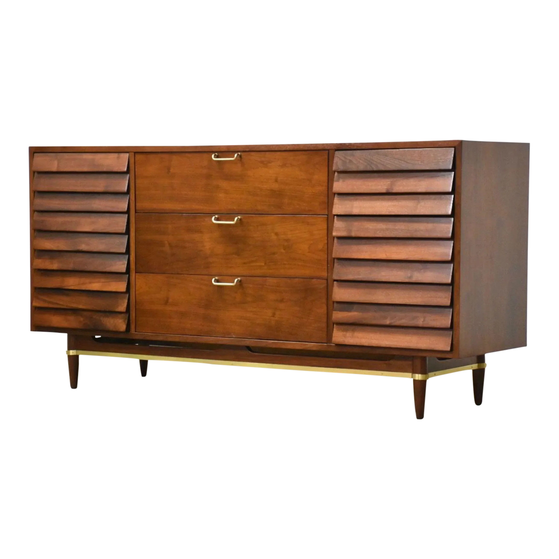 American of Martinsville Walnut Long Dresser Chairish