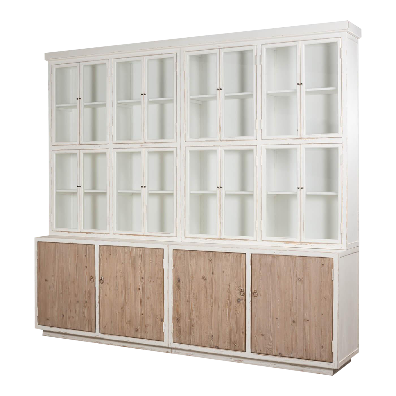 Modern Rustic White and Natural Wood Bookcase Chairish