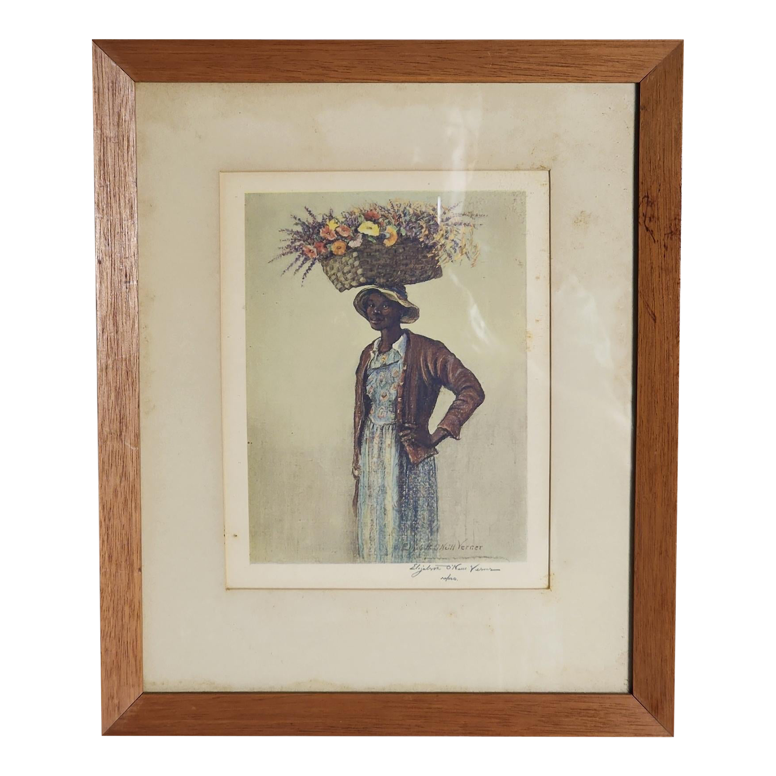 1950s Framed Elizabeth O'Neill Verner Print Pencil Signed | Chairish
