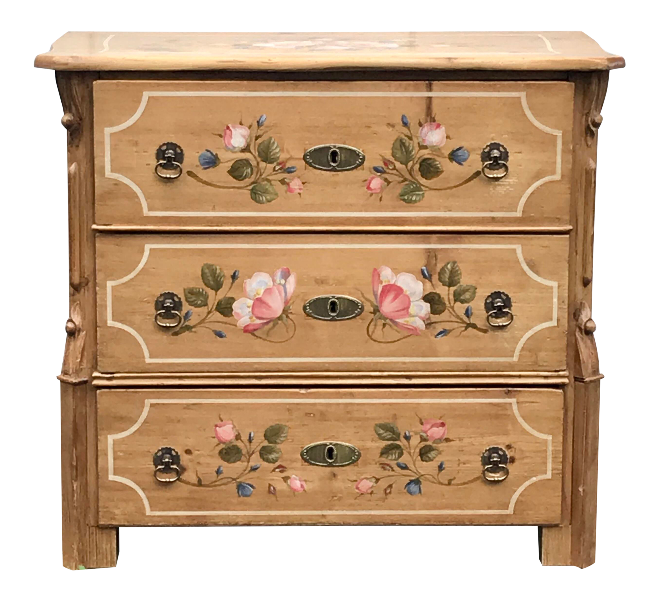 Antique Dutch Folk Paint Decorated Chest Of Drawers Chairish