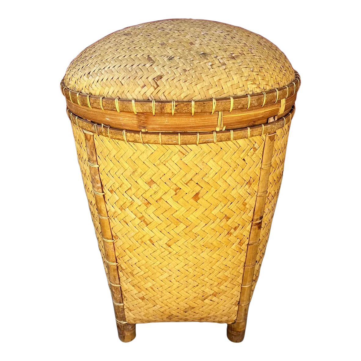 Vintage 70 s Large Woven Rattan Basket