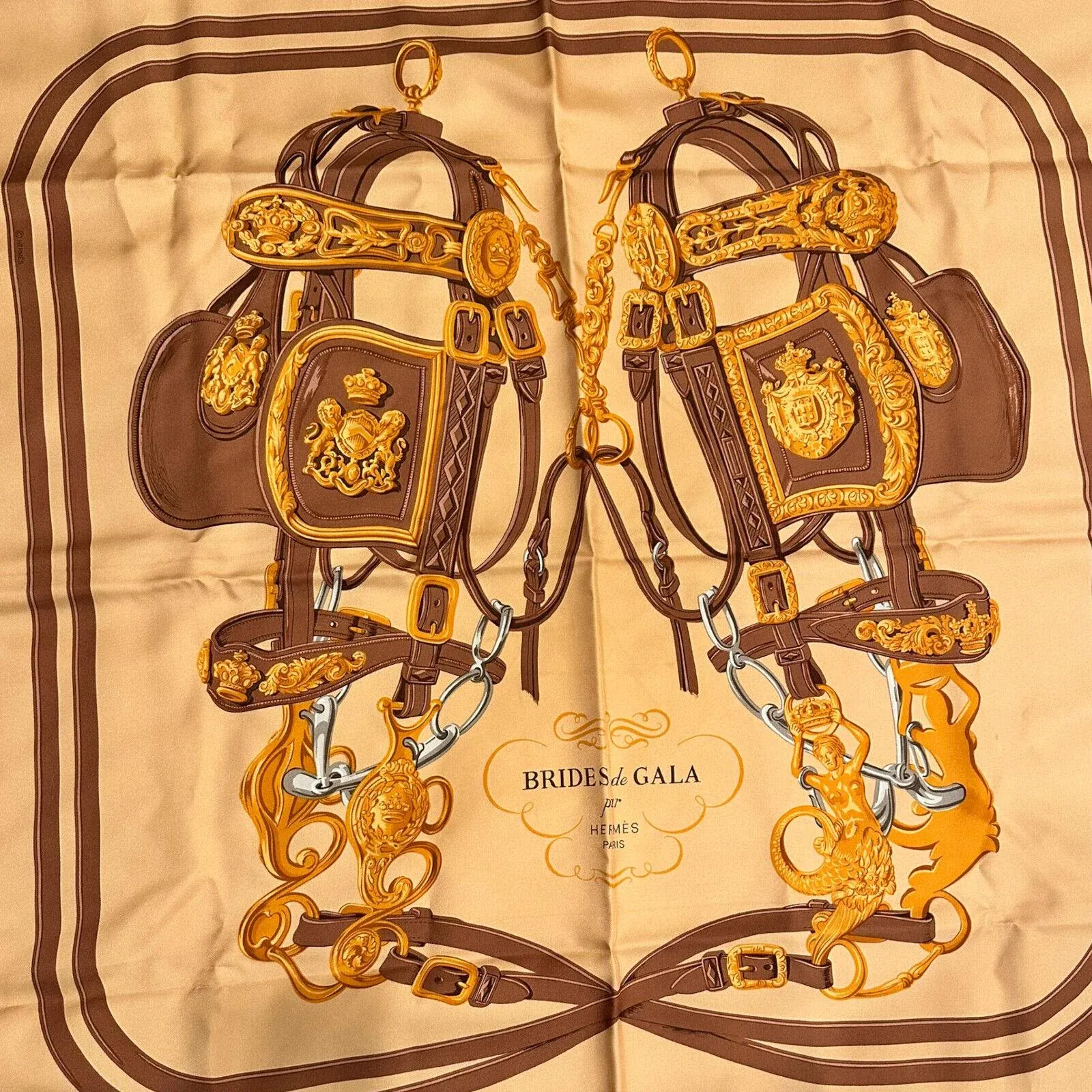 HERMES  BRIDES de GALA カーディガン クリームオレンジ HERMES BRIDES de GALA カーディガン クリームオレンジ