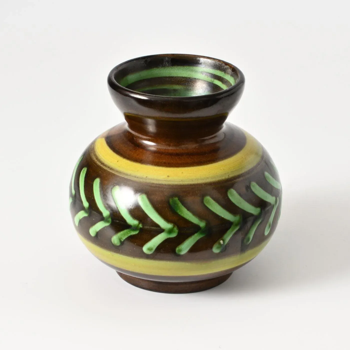 Swedish Brown and Green Pottery Vase from Ekeby, 1930s main image 1