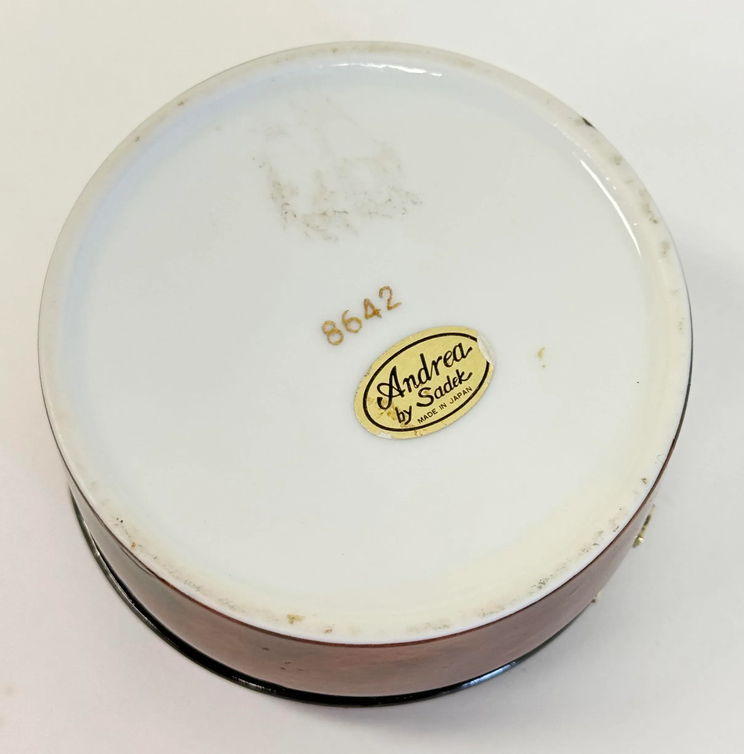 Vintage Frederick Cooper Style Burled Wood Look Porcelain Box