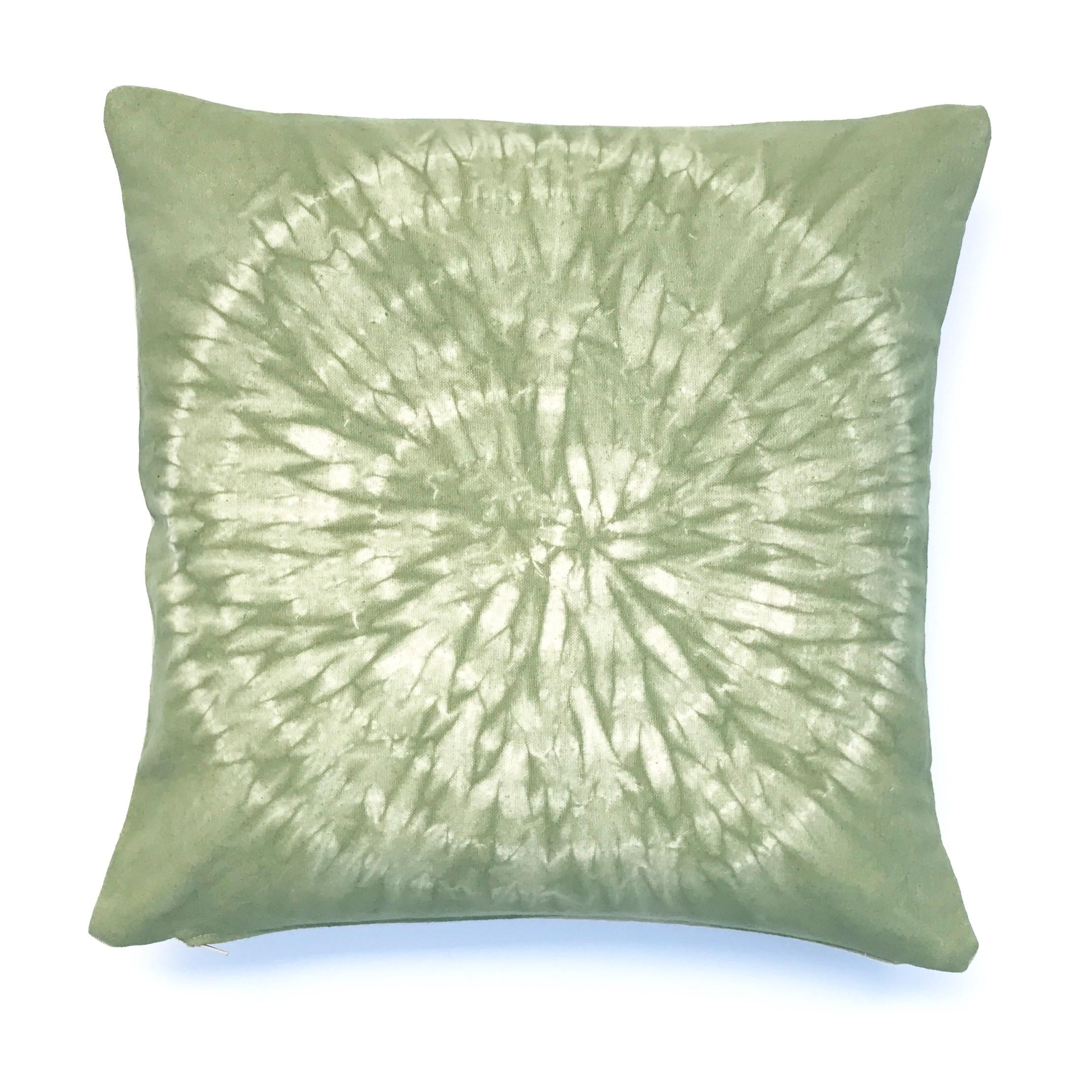 Light Green Throw Pillow With Nui Shibori Circle Design Chairish