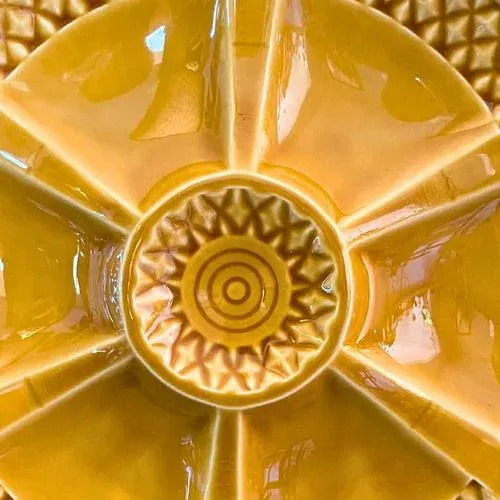 Art Deco French Majolica Oyster Plate Sarreguemines, Circa 1920