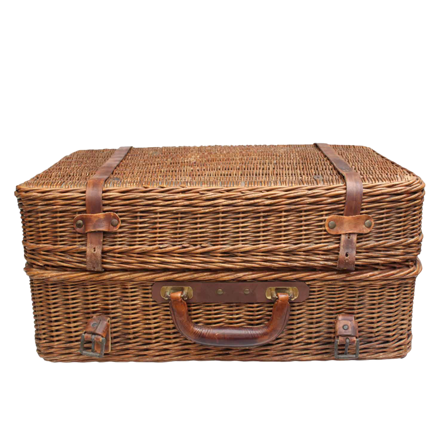 Mid 20th Century Wicker Picnic Basket Chairish