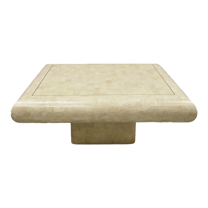 Vtg Maitland Smith Tessellated Stone Inlay Modern Square Pedestal