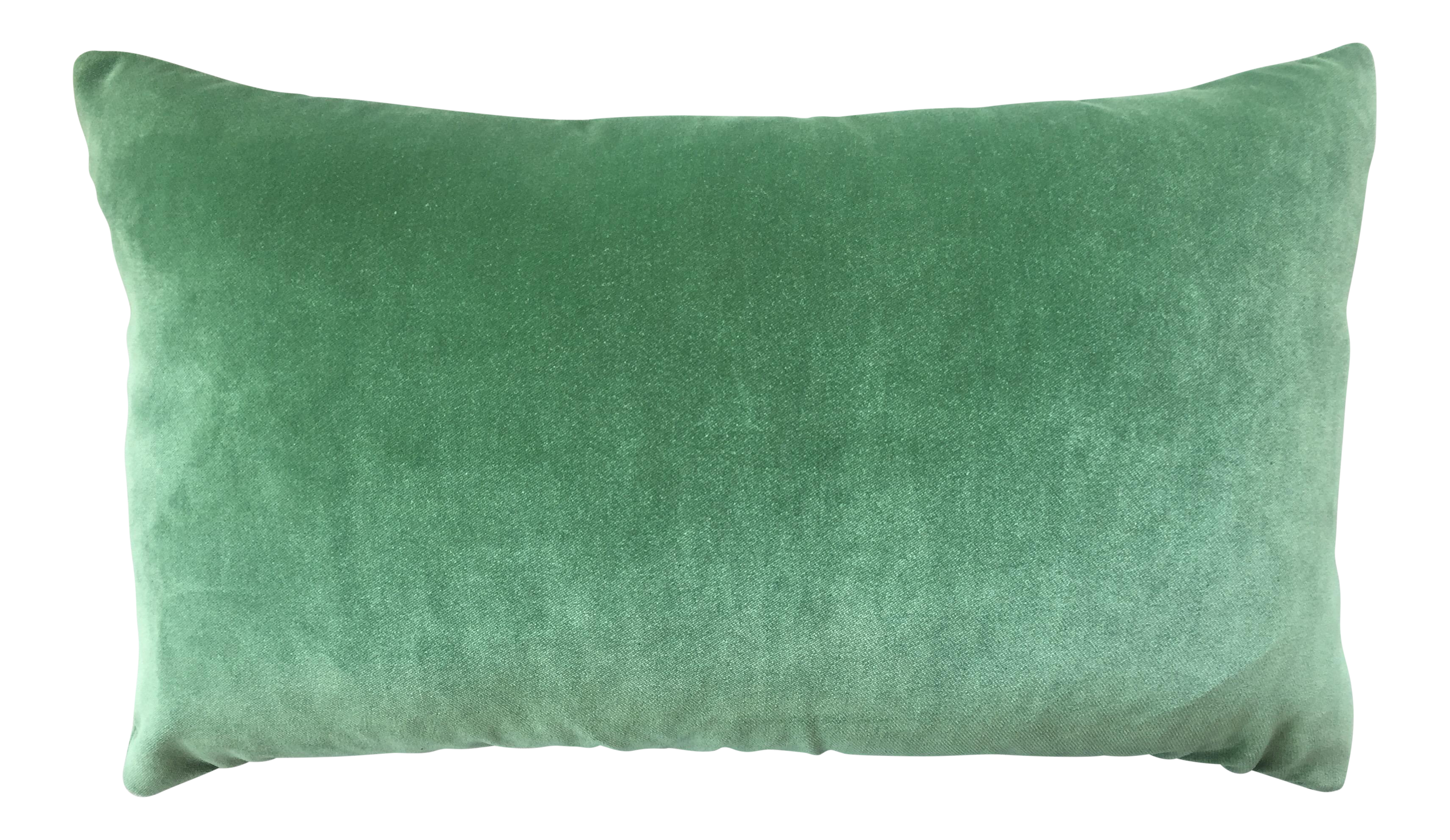Firmamenta Italian Solid Green Velvet Lumbar Pillow Chairish