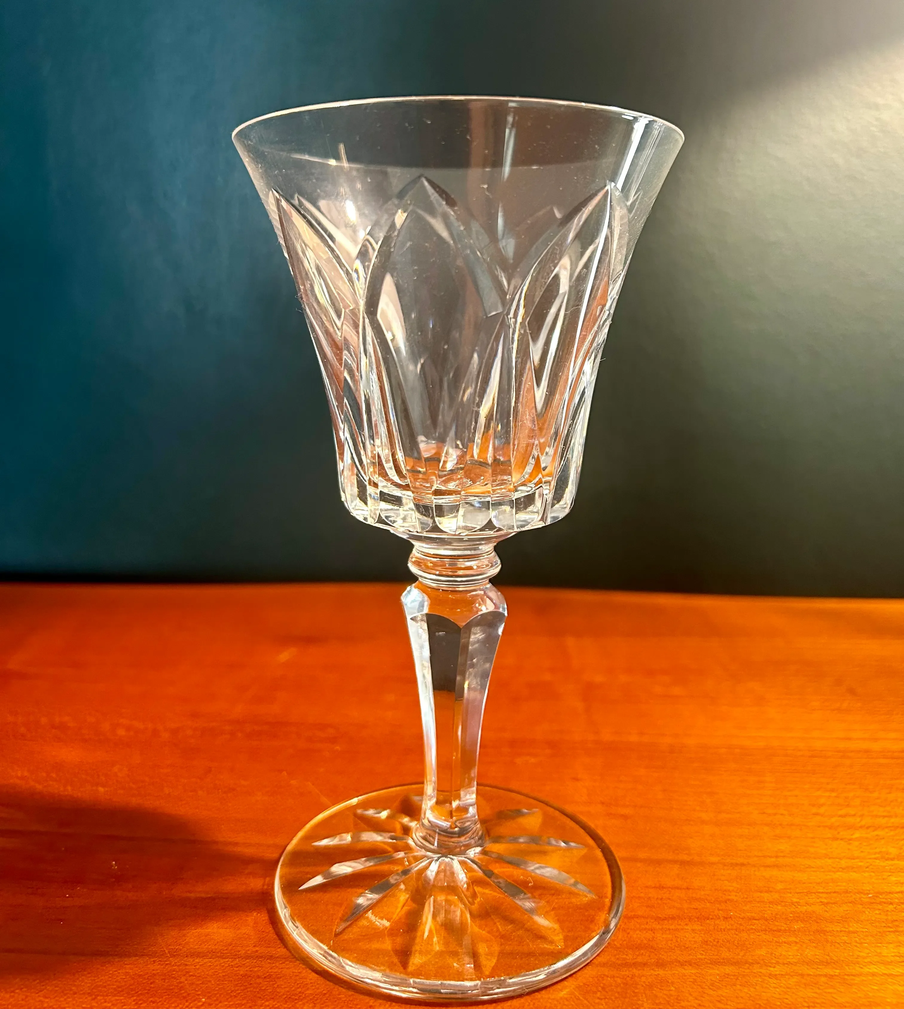 Circa 1950 French Saint Louis Crystal Set of 24 Glasses Including  Champagne, Red Wine, White Wine