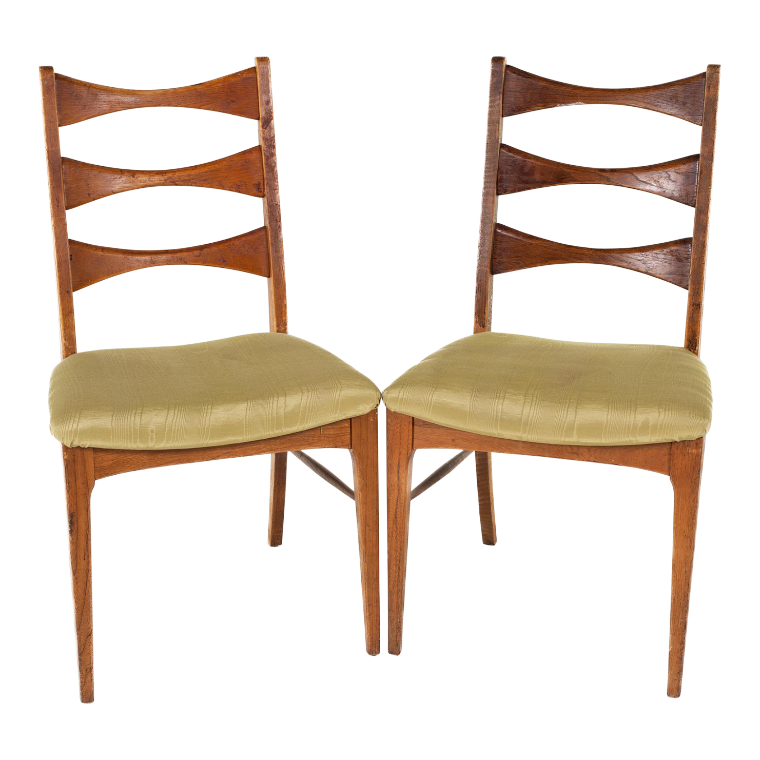 Heywood Wakefield Style Mid Century Ladder Back Chairs Pair Chairish