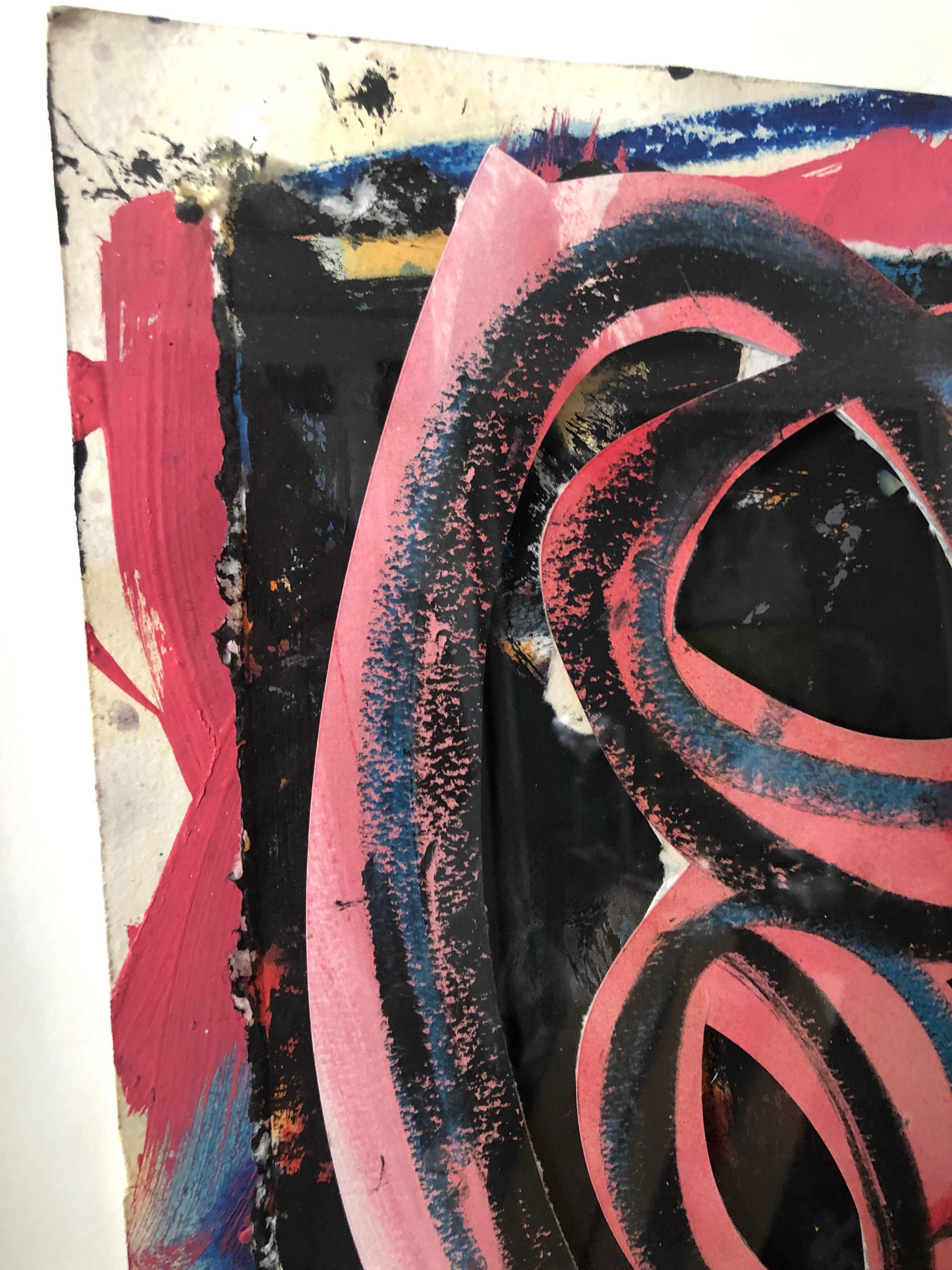 Hugh O\'Donnell, 1980s Abstract Expressionist Pop Art Painting Collage, Assemblage Hugh O\'Donnell, 1988