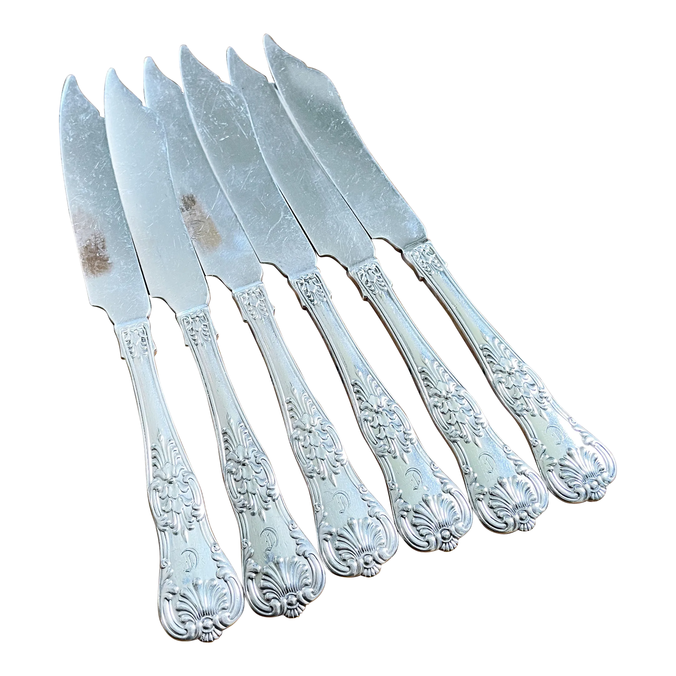 Late 19th Century Antique Silver Plated Tiffany & Co Fish Knives