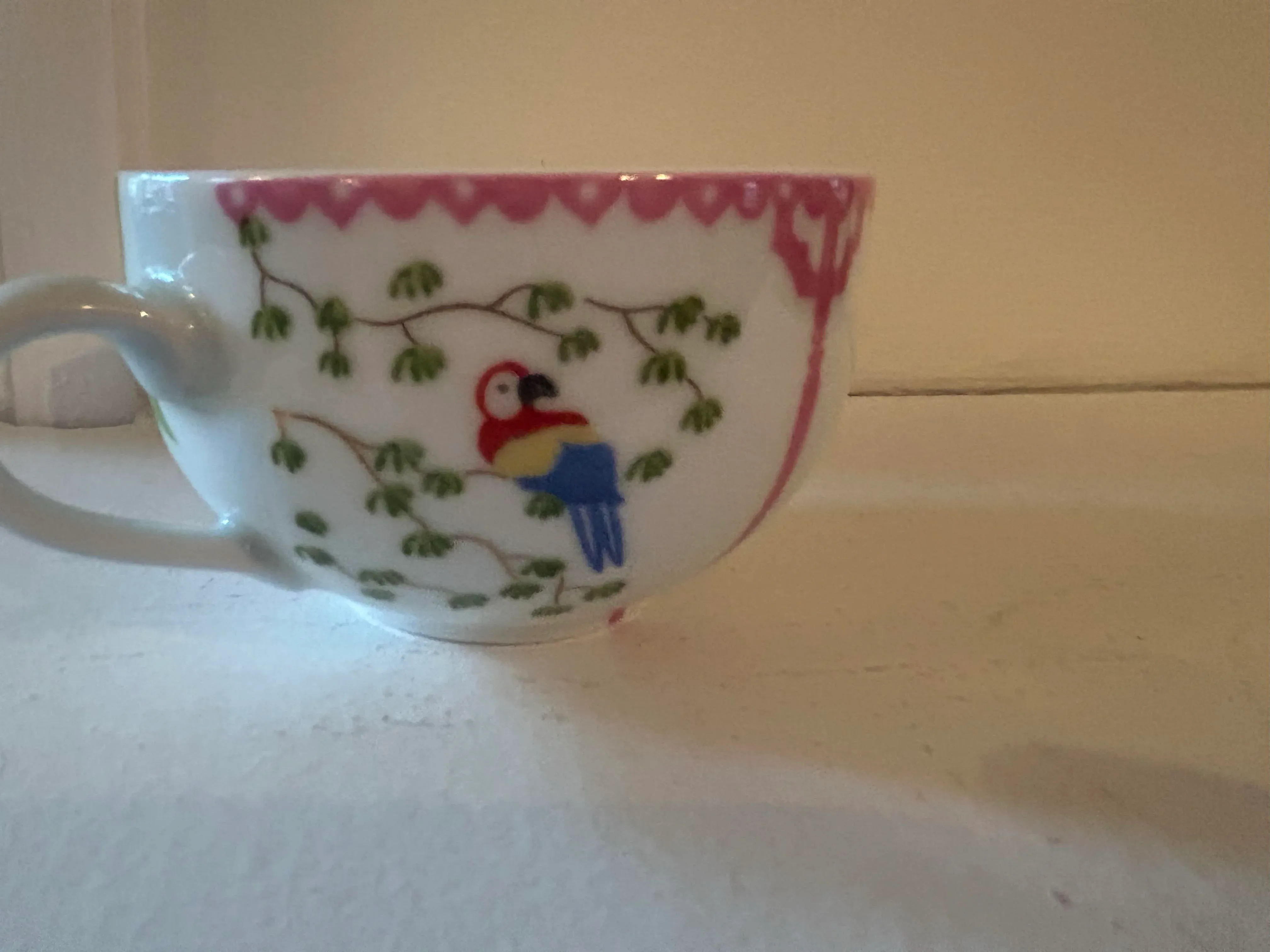 1990s Philippe Deshoulieres Caraibes Tropical Pattern Cups- Set of