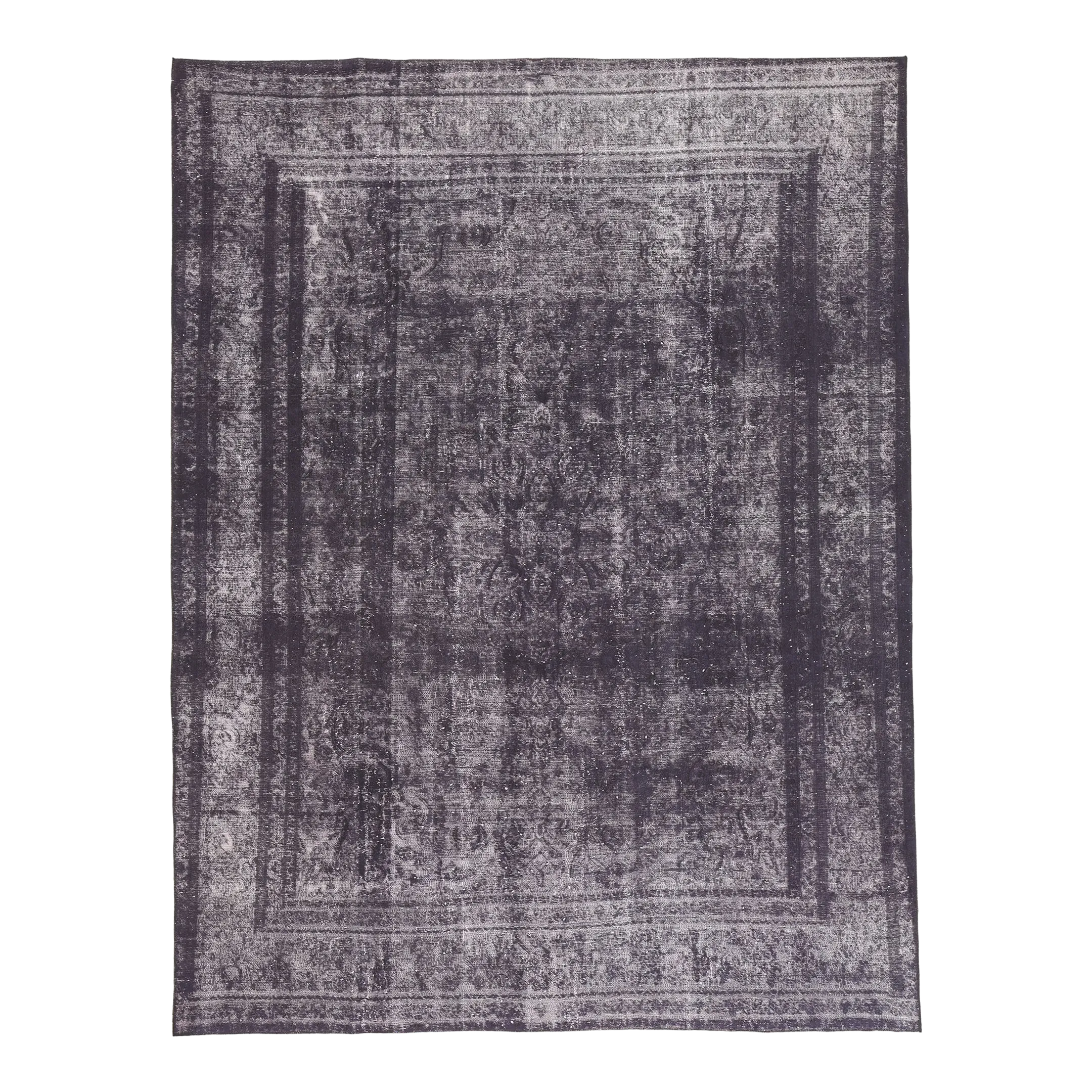 Mid 20th Century Vintage Turkish Industrial Chic Aubergine Rug - 09’05 X 12’04 Mid 20th Century Vintage Turkish Industrial Chic Aubergine Rug - 09’05 X 12’04