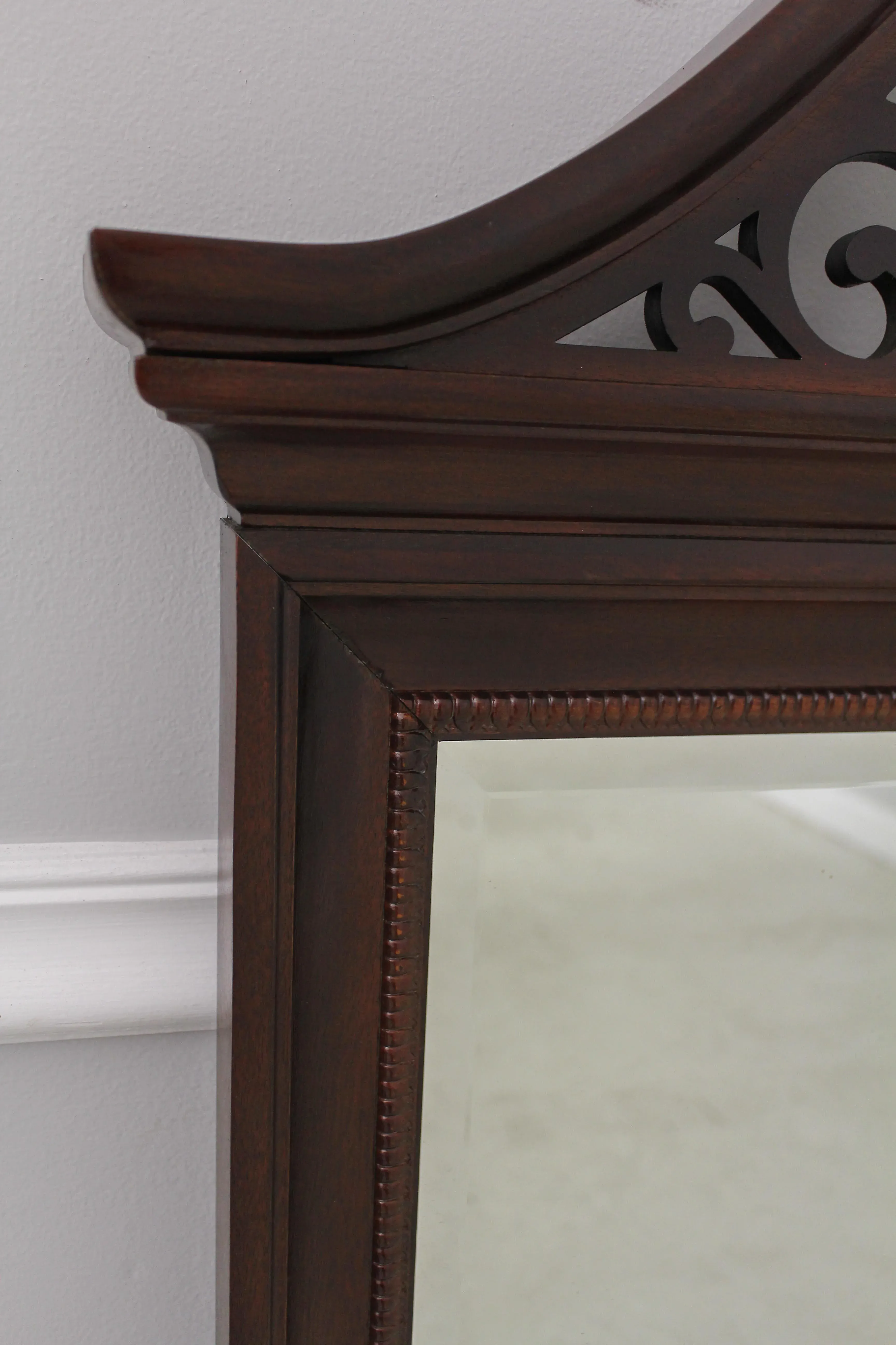 Thomasville Chippendale Mahogany Beveled Glass Mirror | Chairish