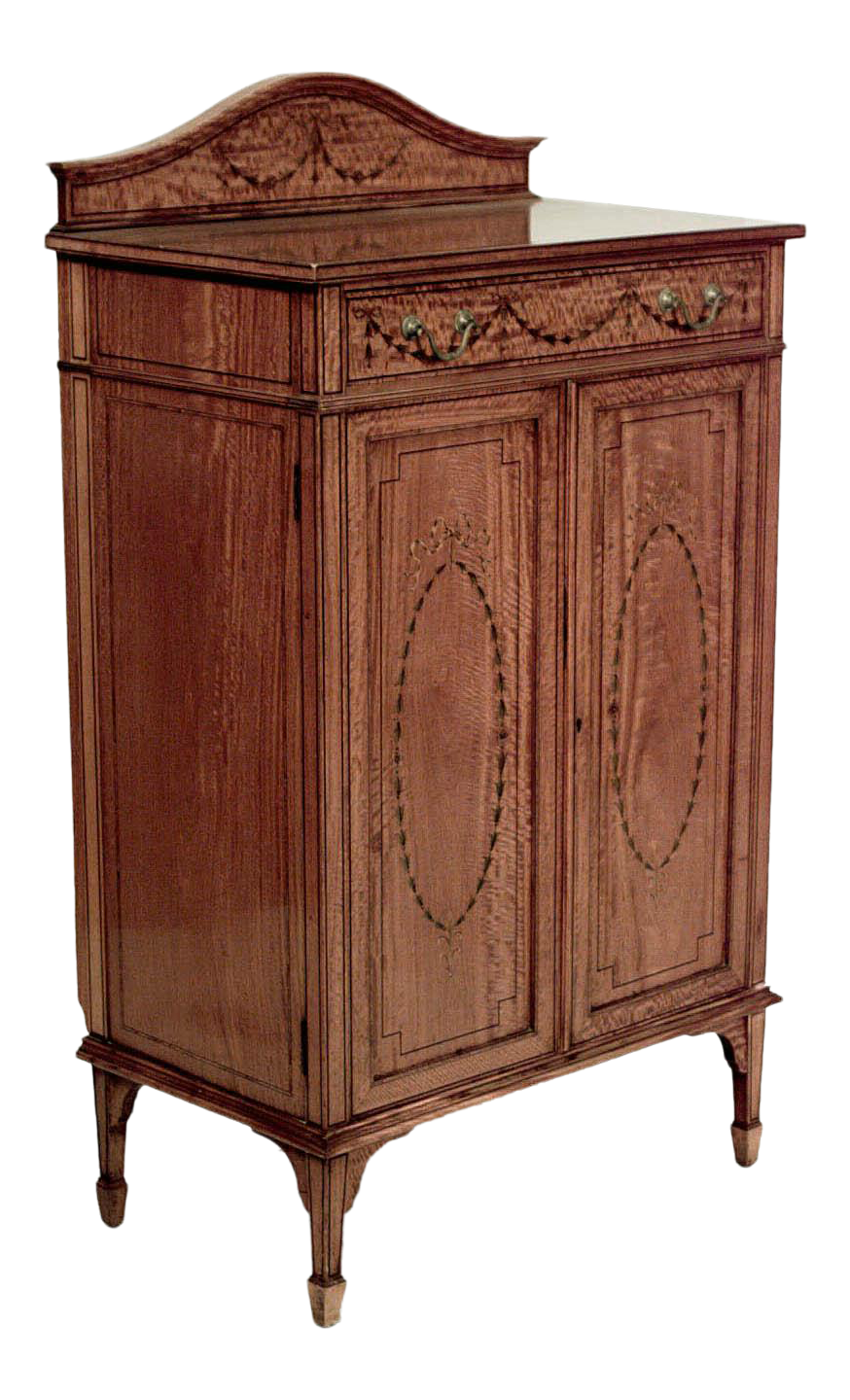 English Sheraton Satinwood Narrow Chairish