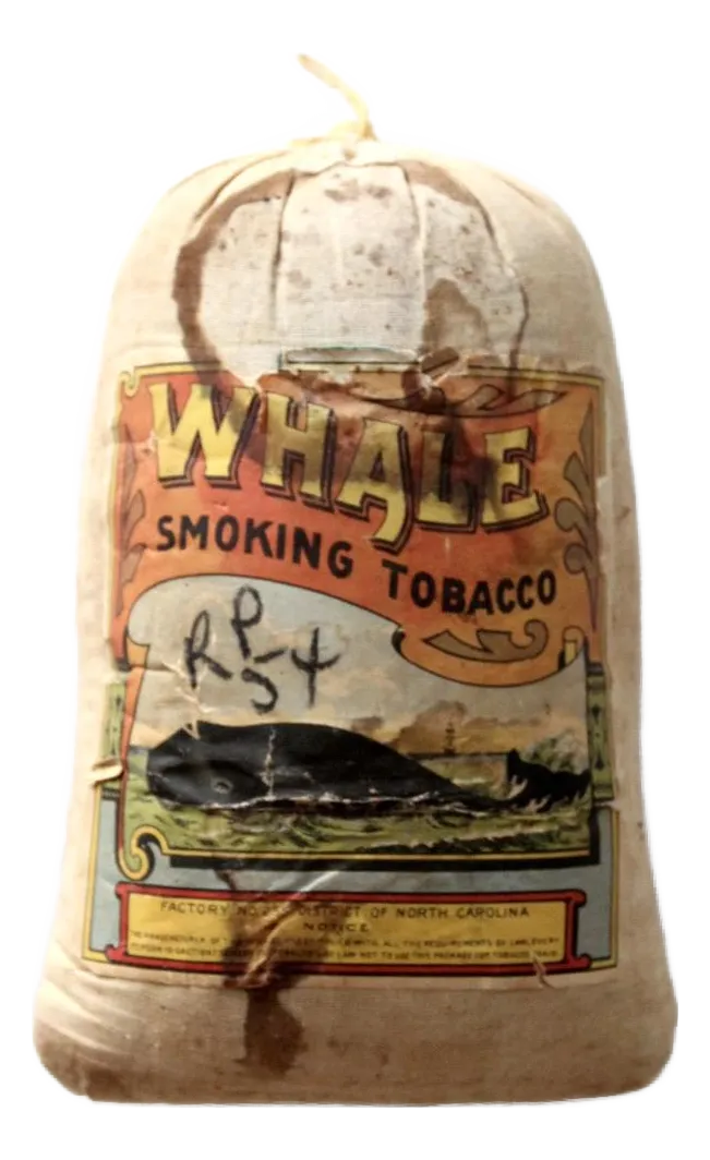 Antique Whale Smoking Tobacco Cloth Pouch
