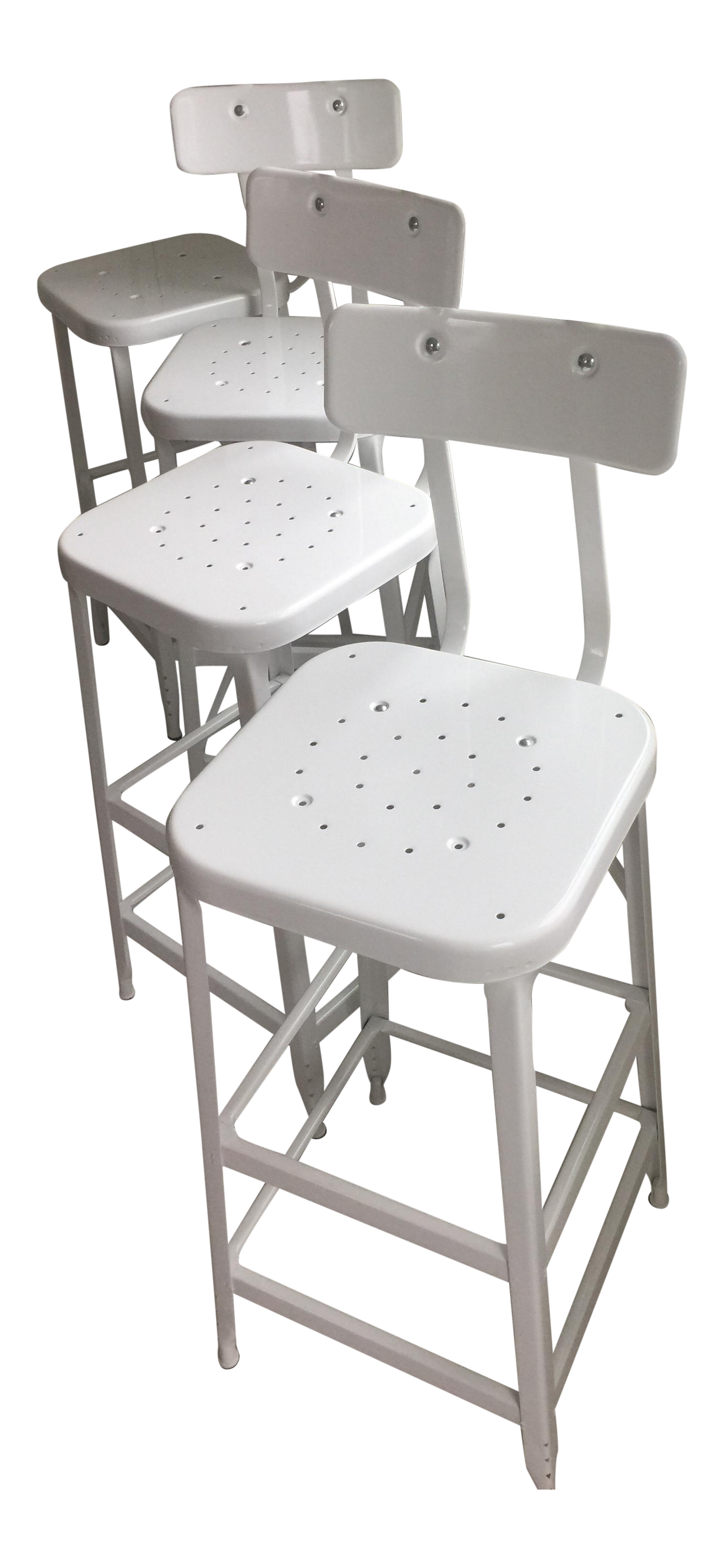 Aurora Industrial Bar Stools with Backs Set of 4 Chairish