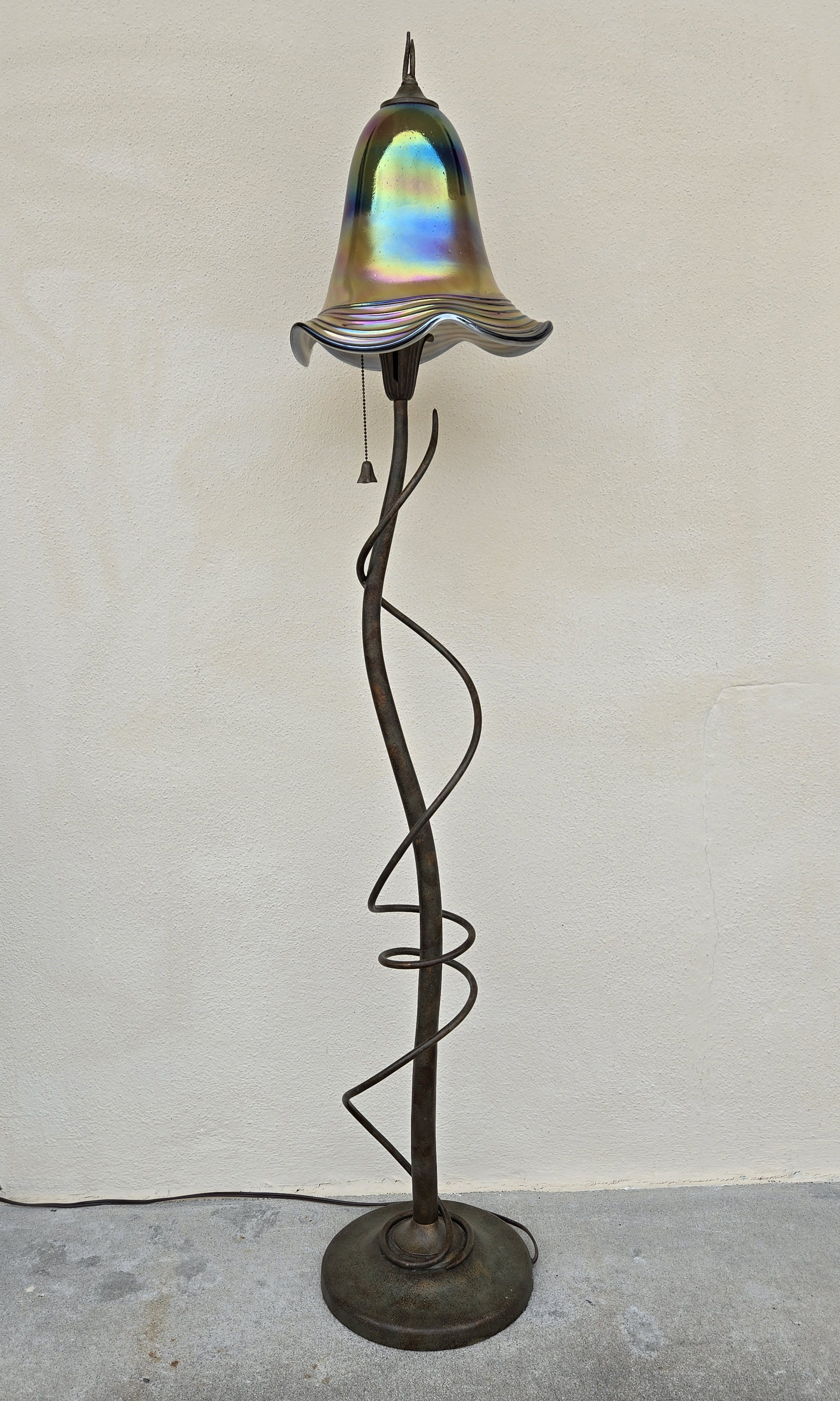 Quoizel Patinated Metal Floor Lamp With Signed Todd Philips