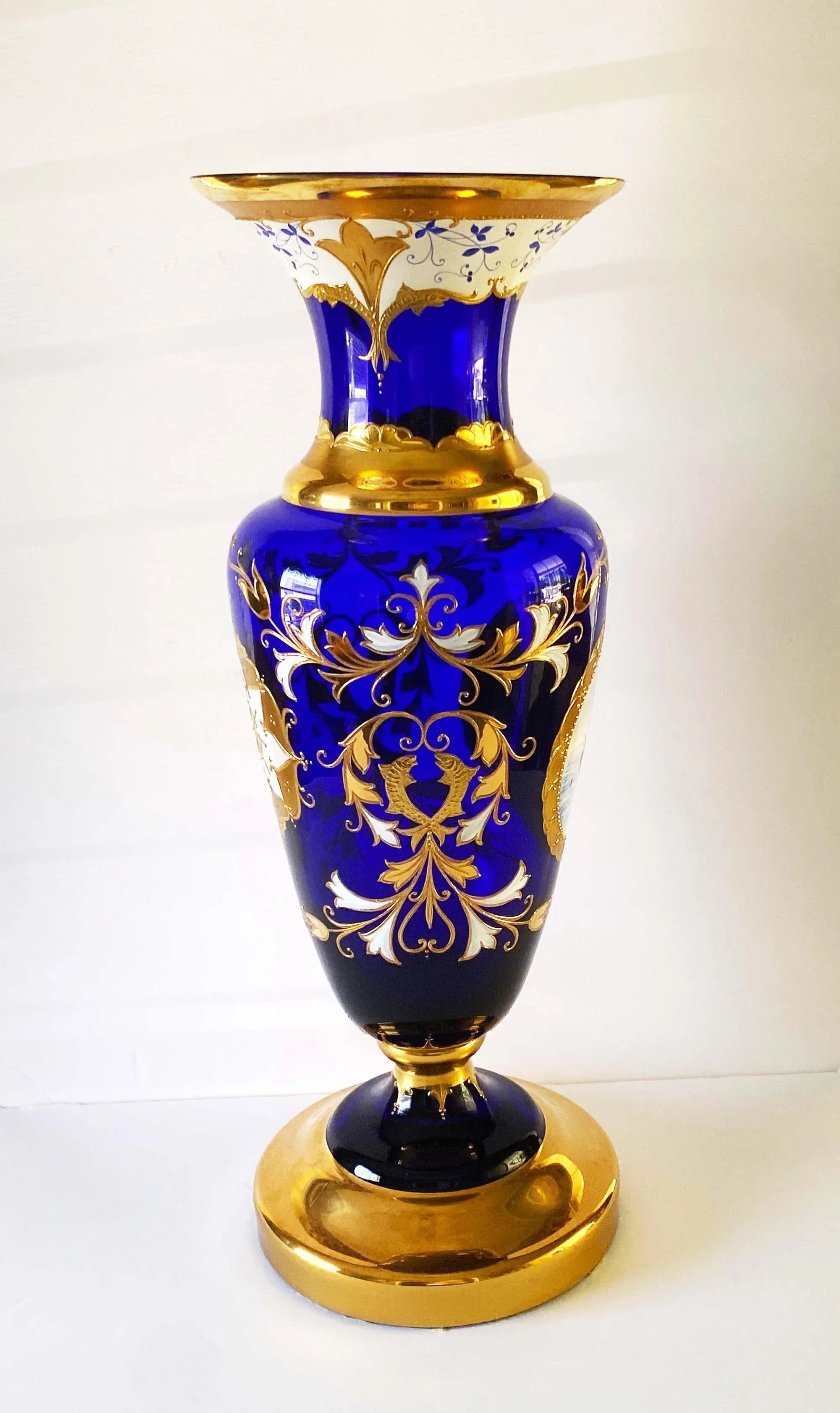 1960s Murano Attributed Mid Century Cobalt Blue Blown Glass