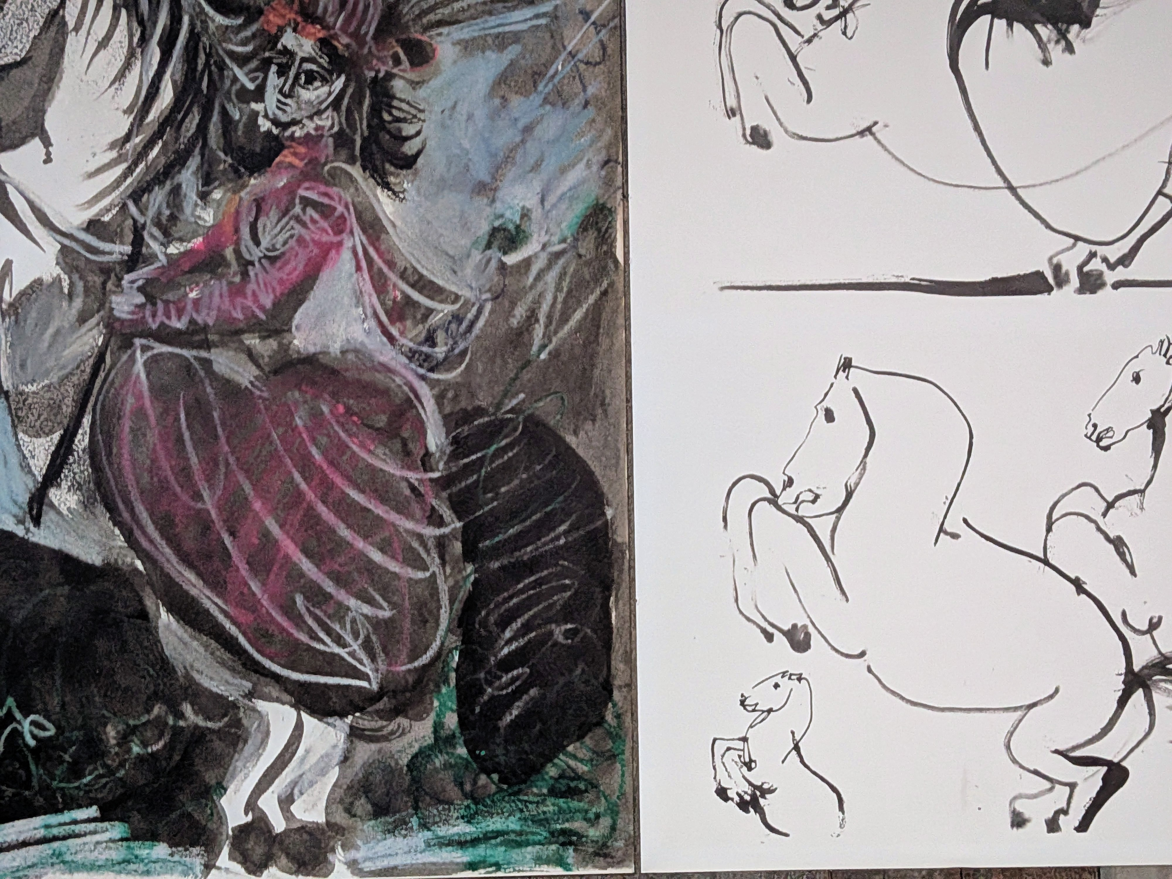 Pablo Picasso, Jacqueline Riding, Offset Color Lithographs, 1961, Set of 2